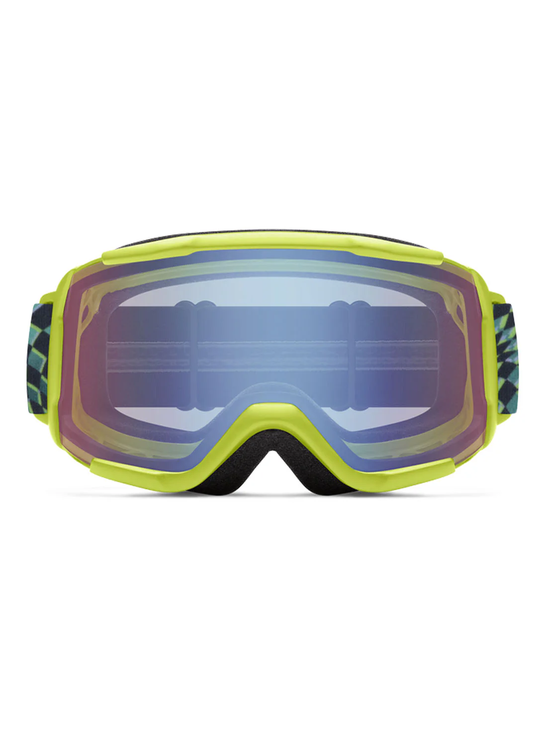 2026 Smith Daredevil JR Goggles - Electric Lime Left Turn / Blue Sensor Mirror Lens - Image 3