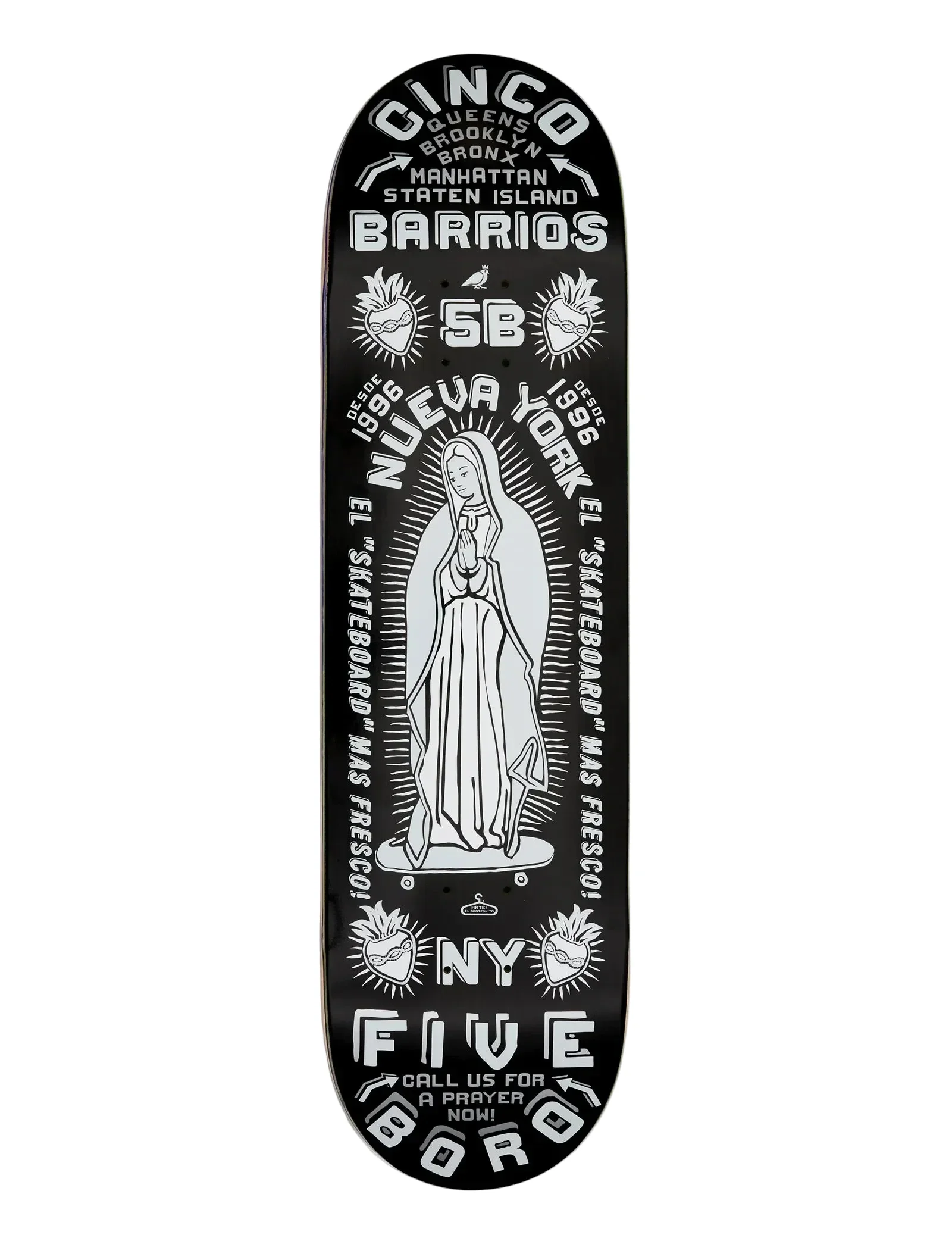 5Boro Cinco Barrios Black Deck - 8.25