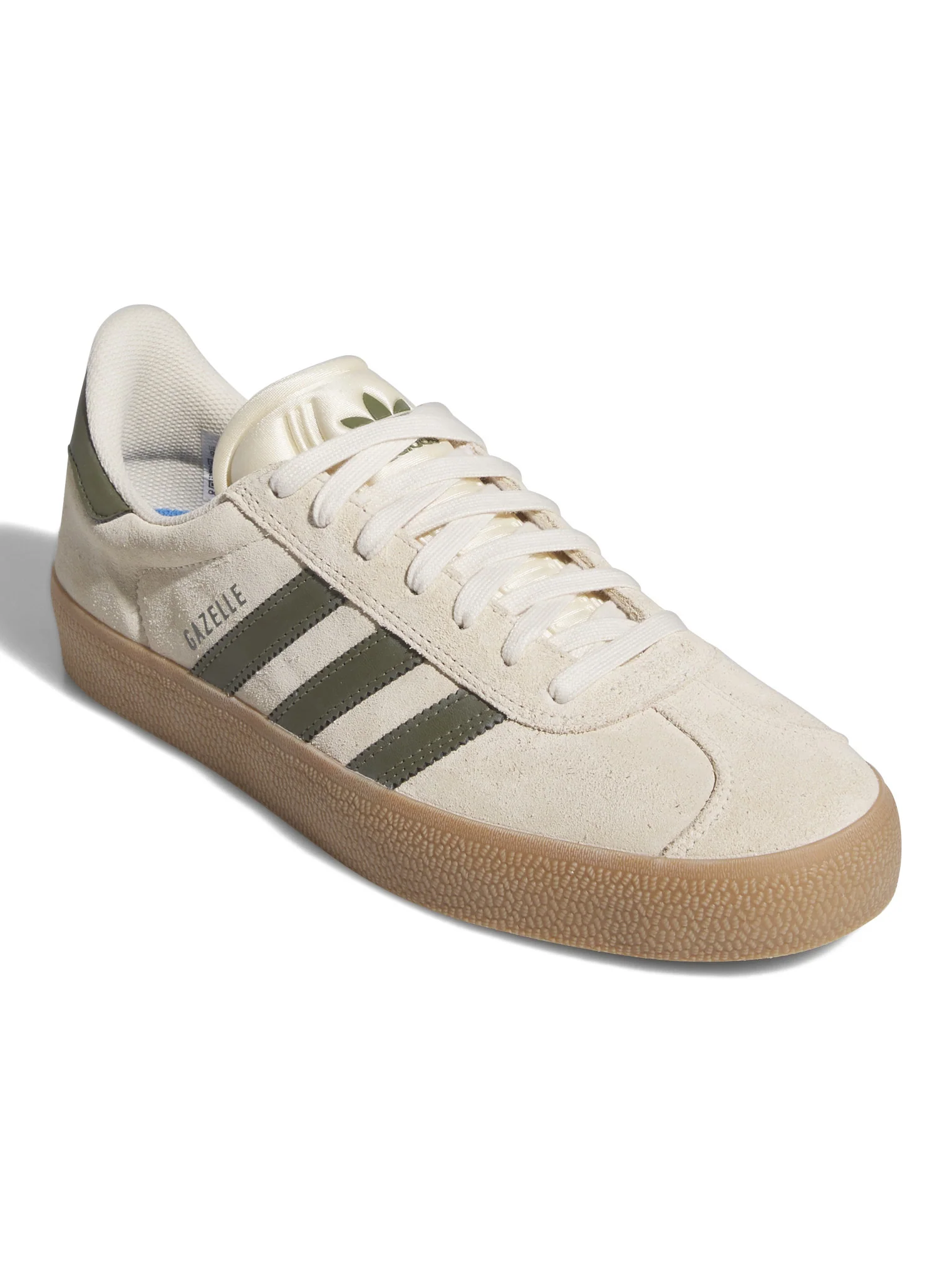 Adidas Gazelle ADV - Ecru Tint / Focus Olive - Gum - Image 2
