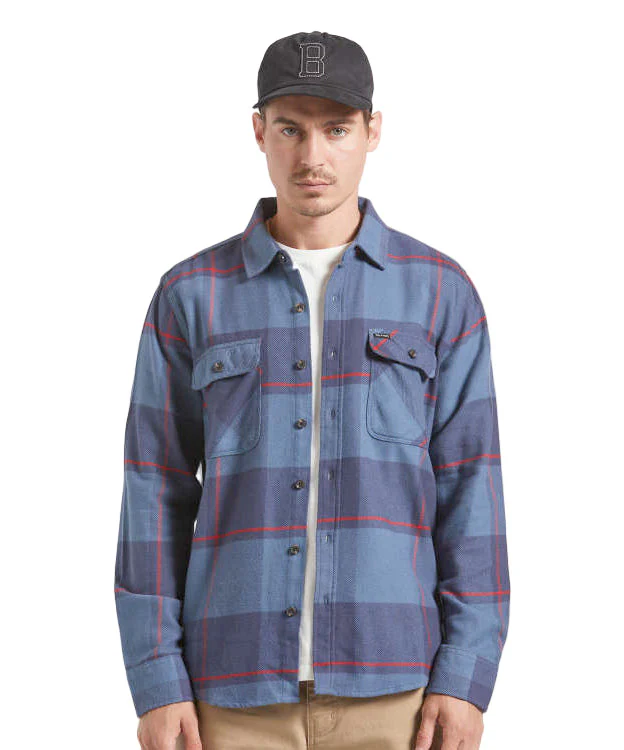 Brixton Bowery Flannel - Bering Sea / Mood Indigo / Adrenaline Rush - Image 2