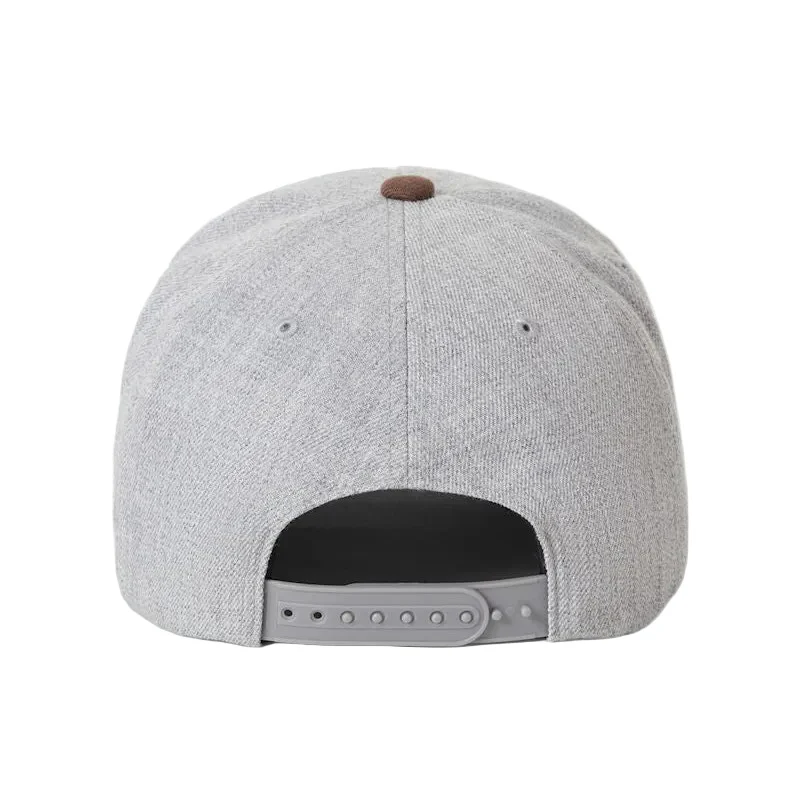 Brixton Crest MP Snapback - Heather Grey / Pinecone Brown - Image 2