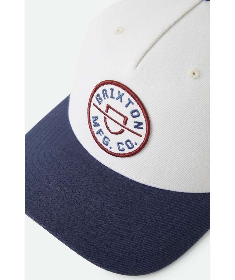 Brixton Crest MP Snapback - Wax Paper / Navy - Image 3