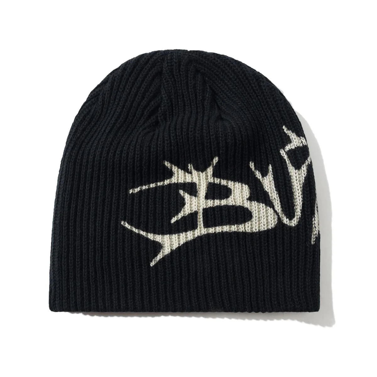 Butter Scrawling Skully Beanie - Black