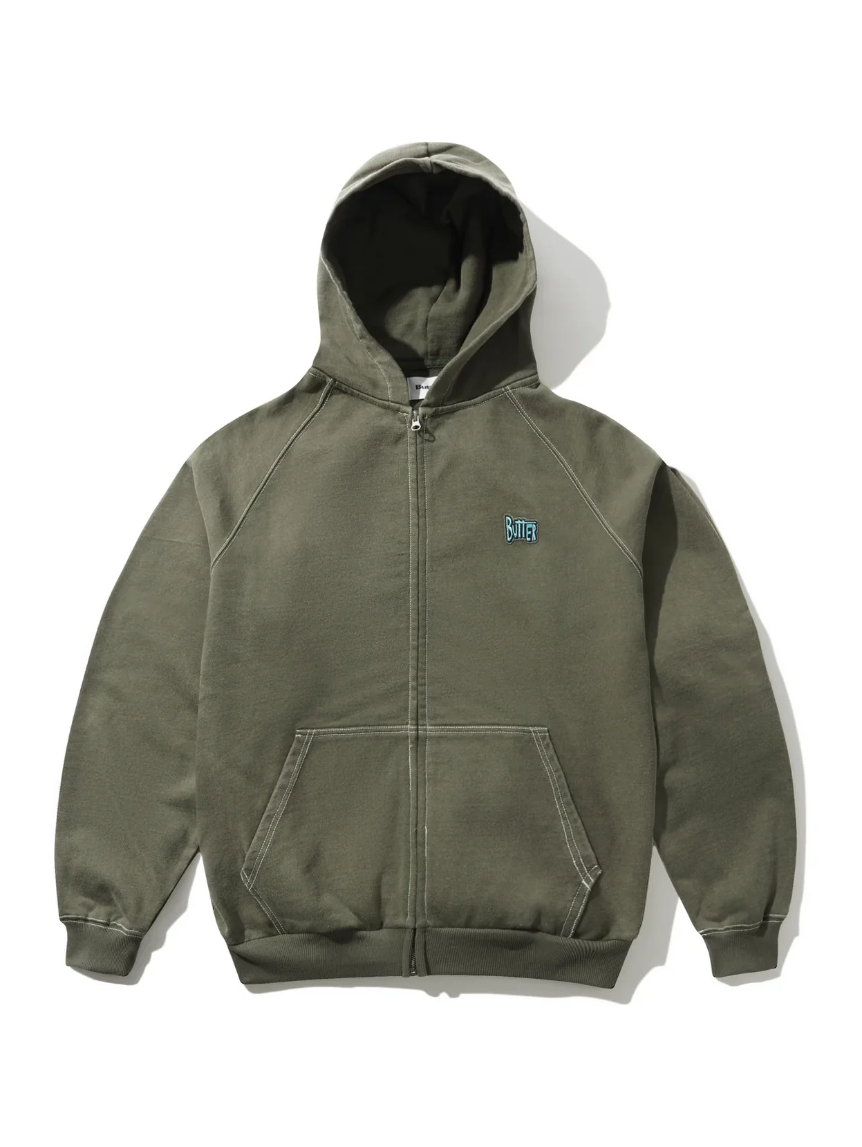 Butter Sketch Zip-Thru Hood - Army