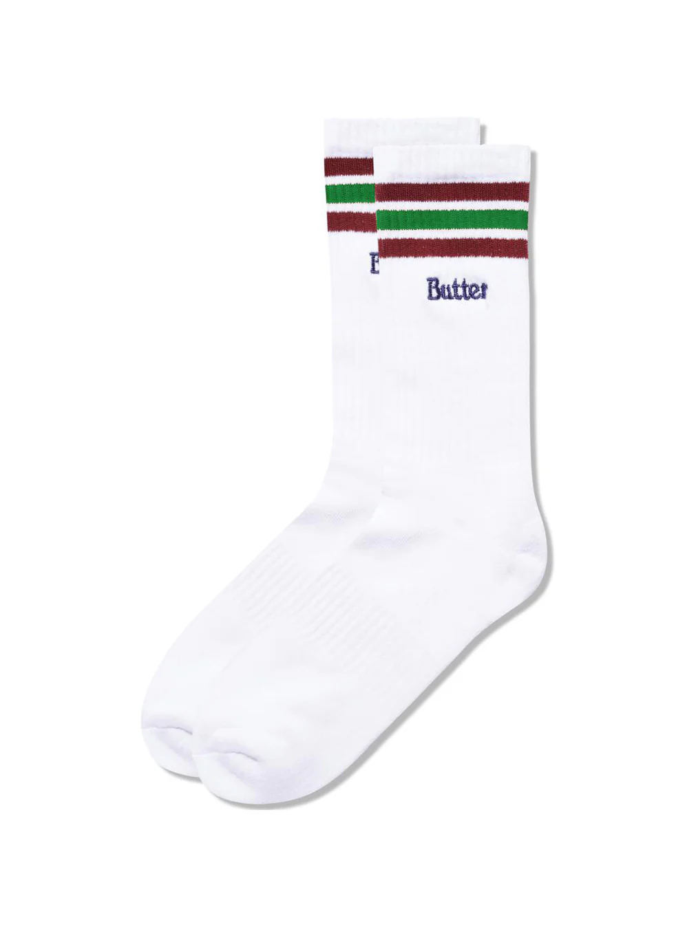 Butter Stripe Sock - White