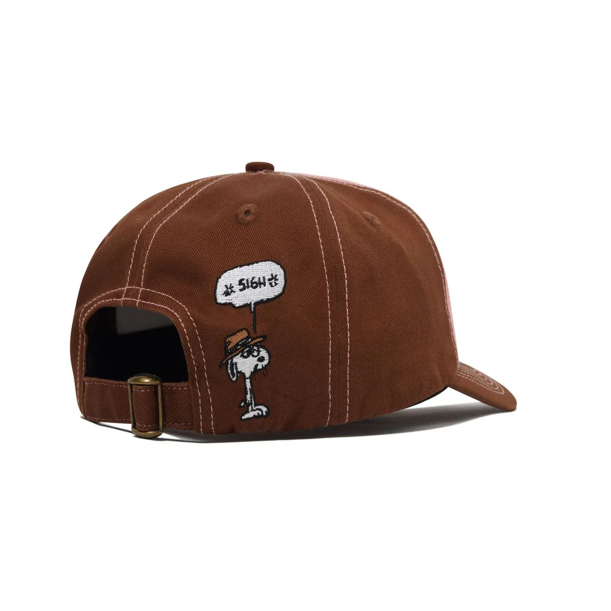 Butter x Peanuts Spike 5 Panel Cap - Brown / Light Pink - Image 2