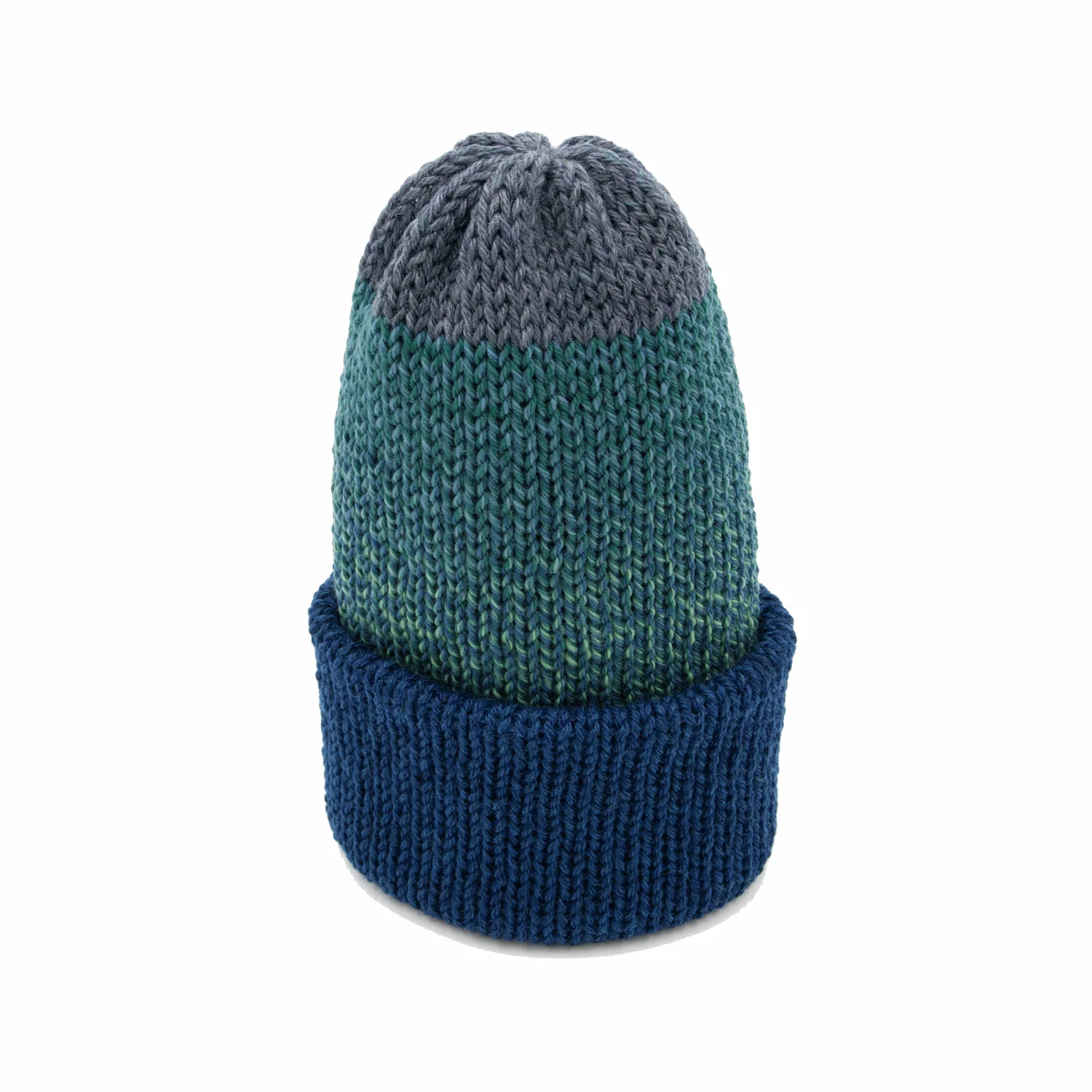 Chimney Ltd OG Fold Beanie - Big Block Multicolor Blue / Teal / grey - Image 2