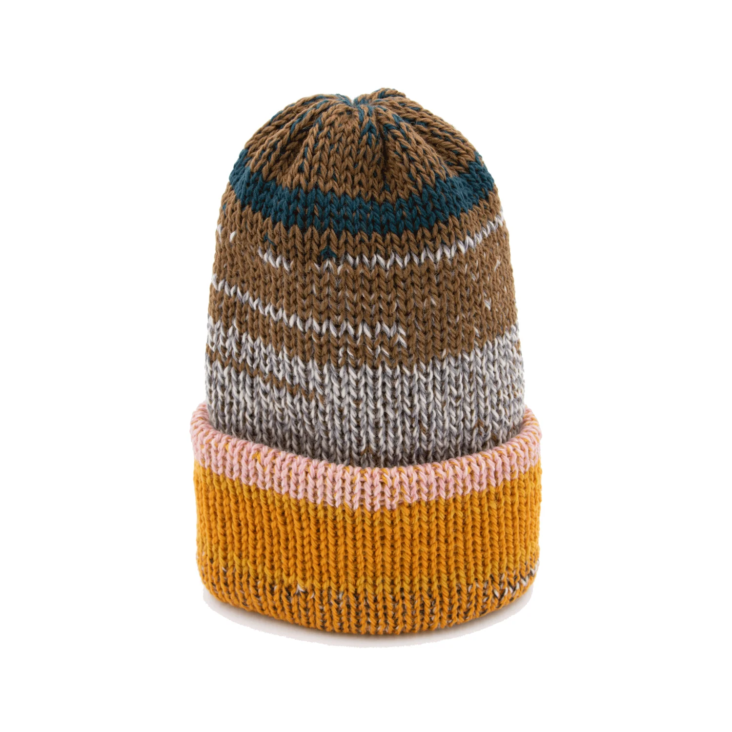 Chimney Ltd OG Fold Beanie - Mixtape Multi / Orange / Brown - Image 2