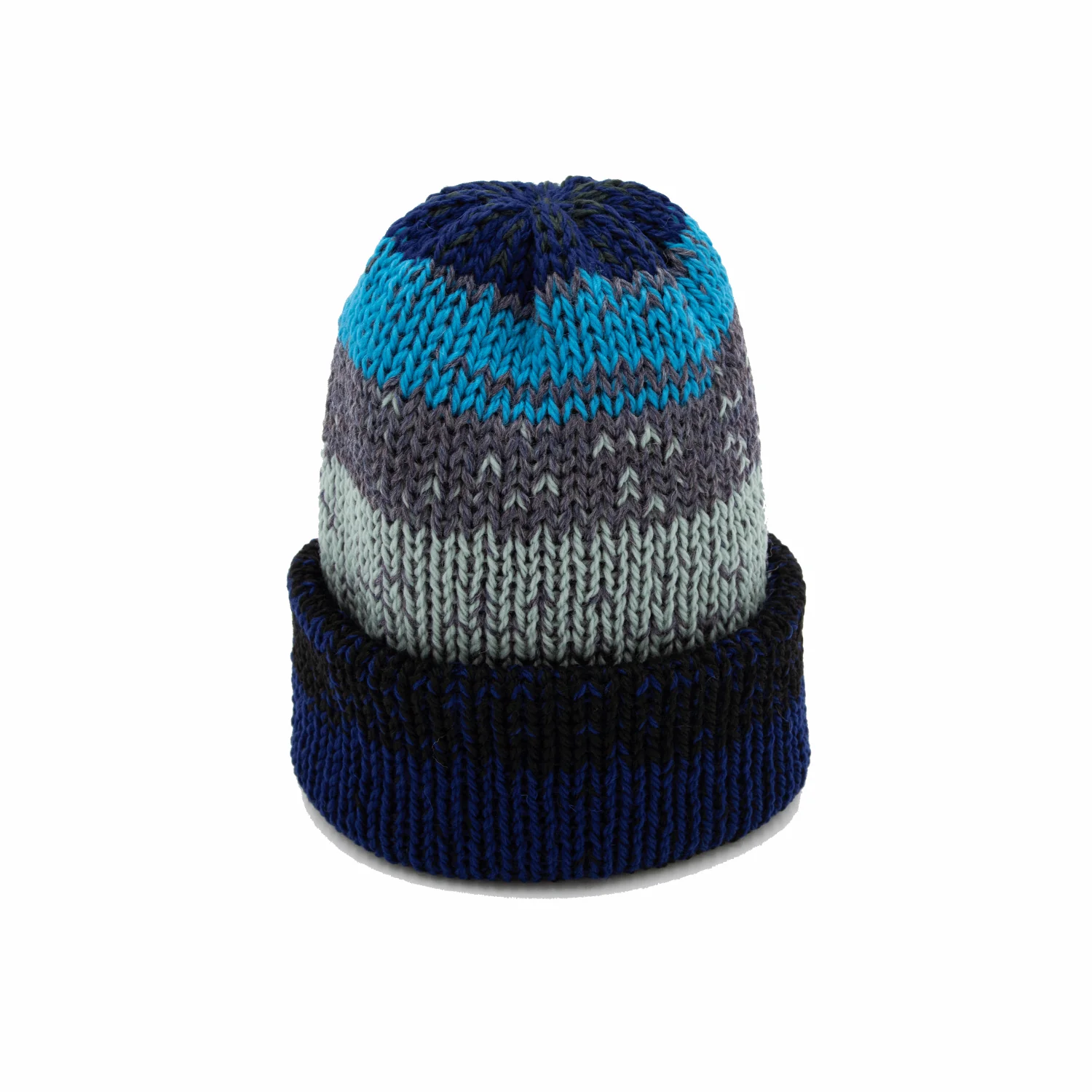Chimney Ltd Short Stack Beanie - Mixtape Multicolor Black / Blue / Aqua - Image 2