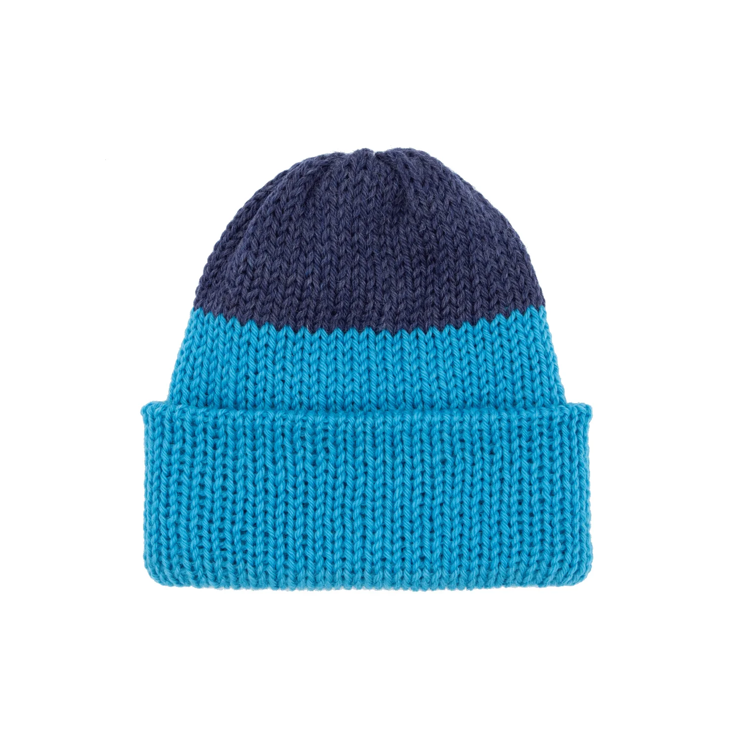 Chimney Ltd Short Stack Beanie - Ocean Blue / Midnight