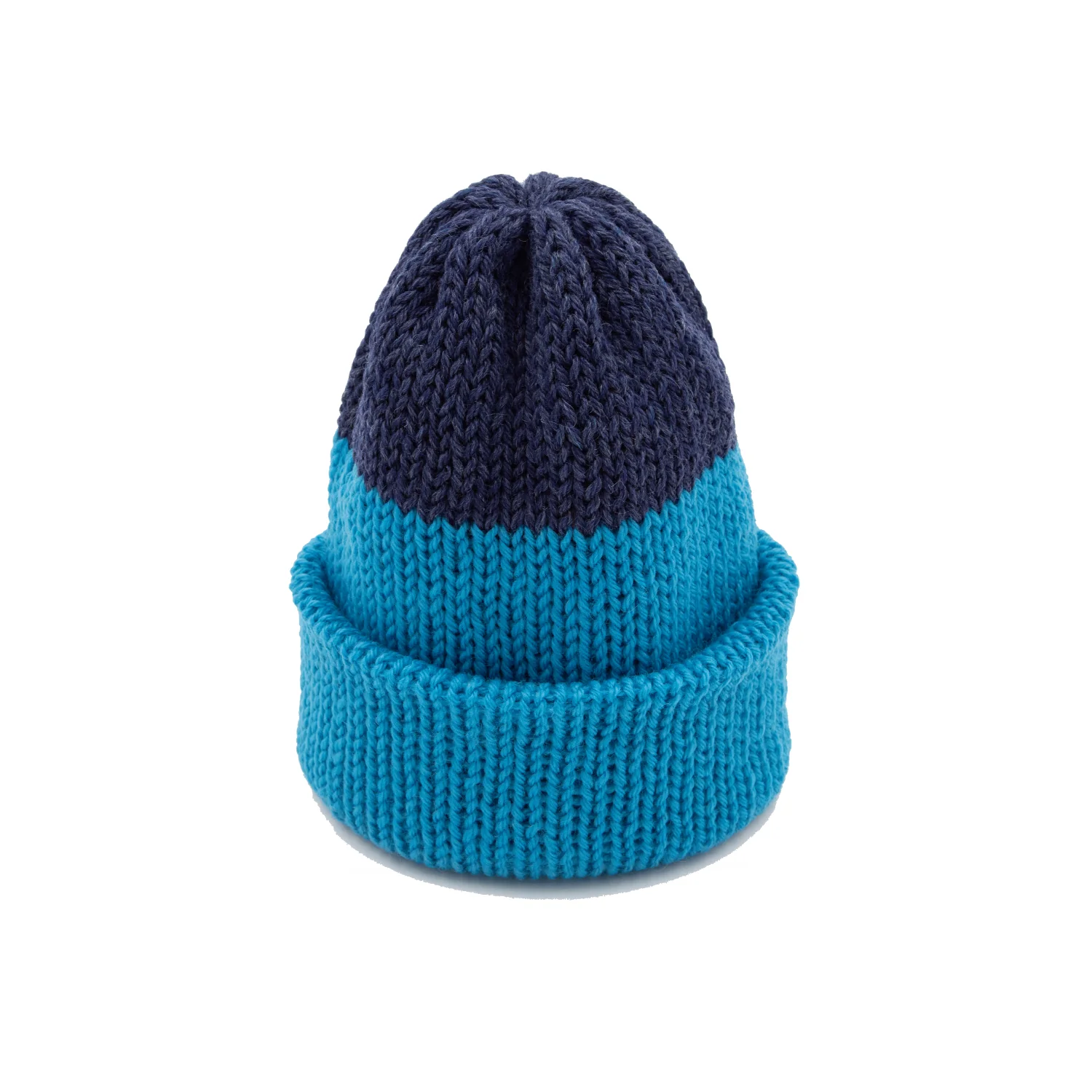Chimney Ltd Short Stack Beanie - Ocean Blue / Midnight - Image 2