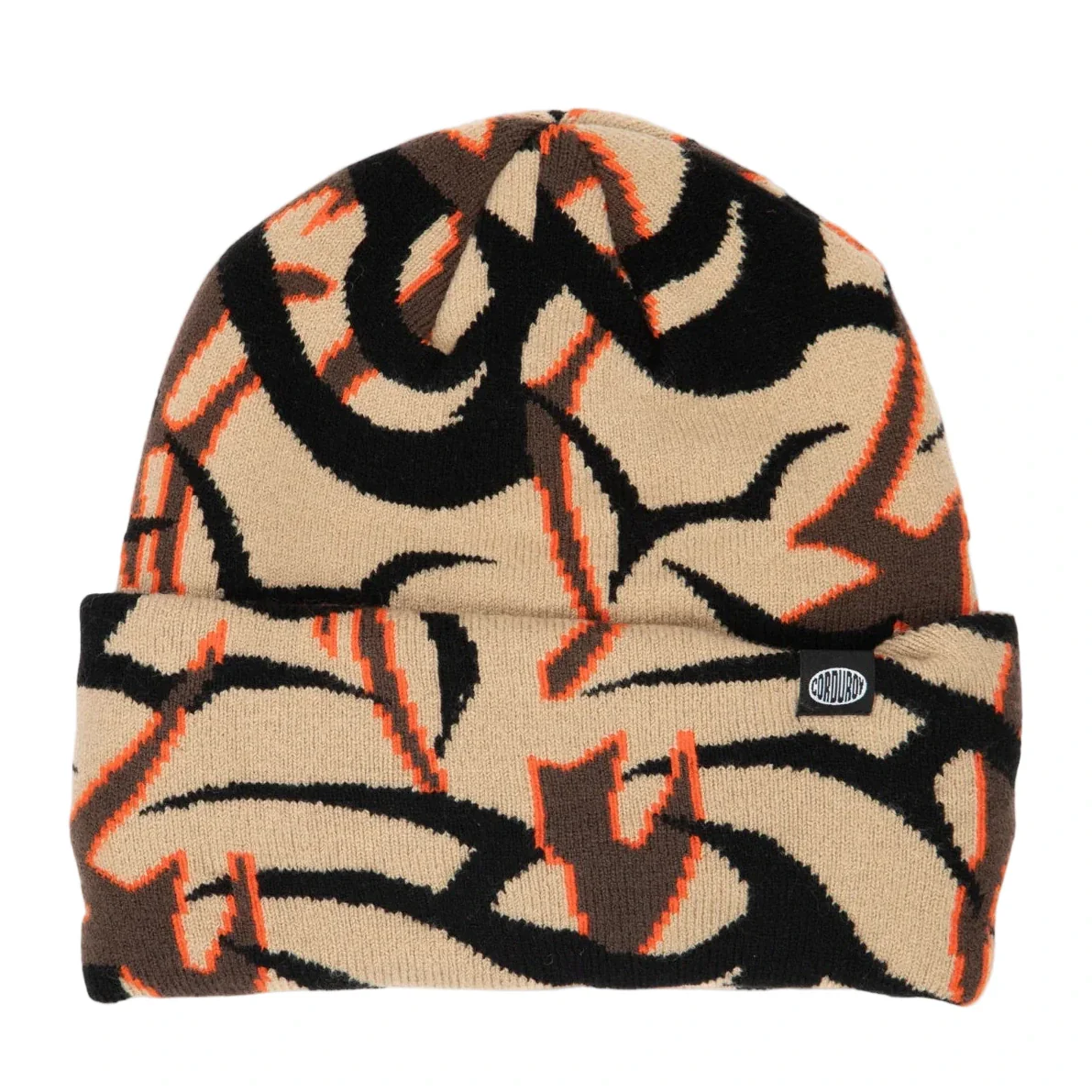 Corduroy Tribal Camo Beanie - Khaki