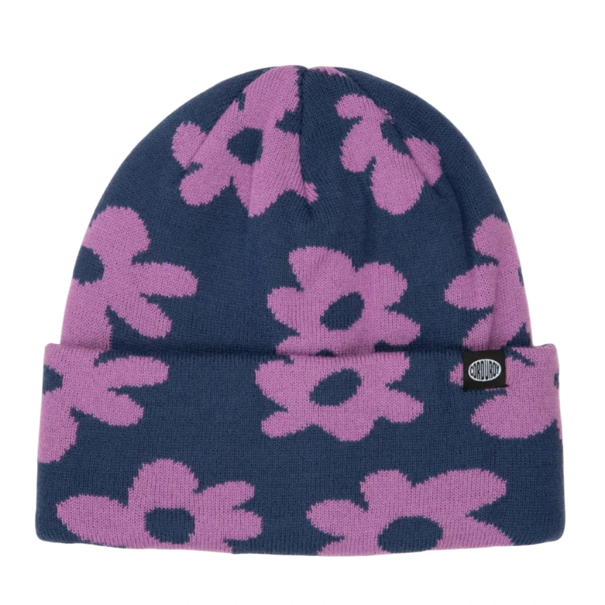 Corduroy Wildflower Beanie - Purple