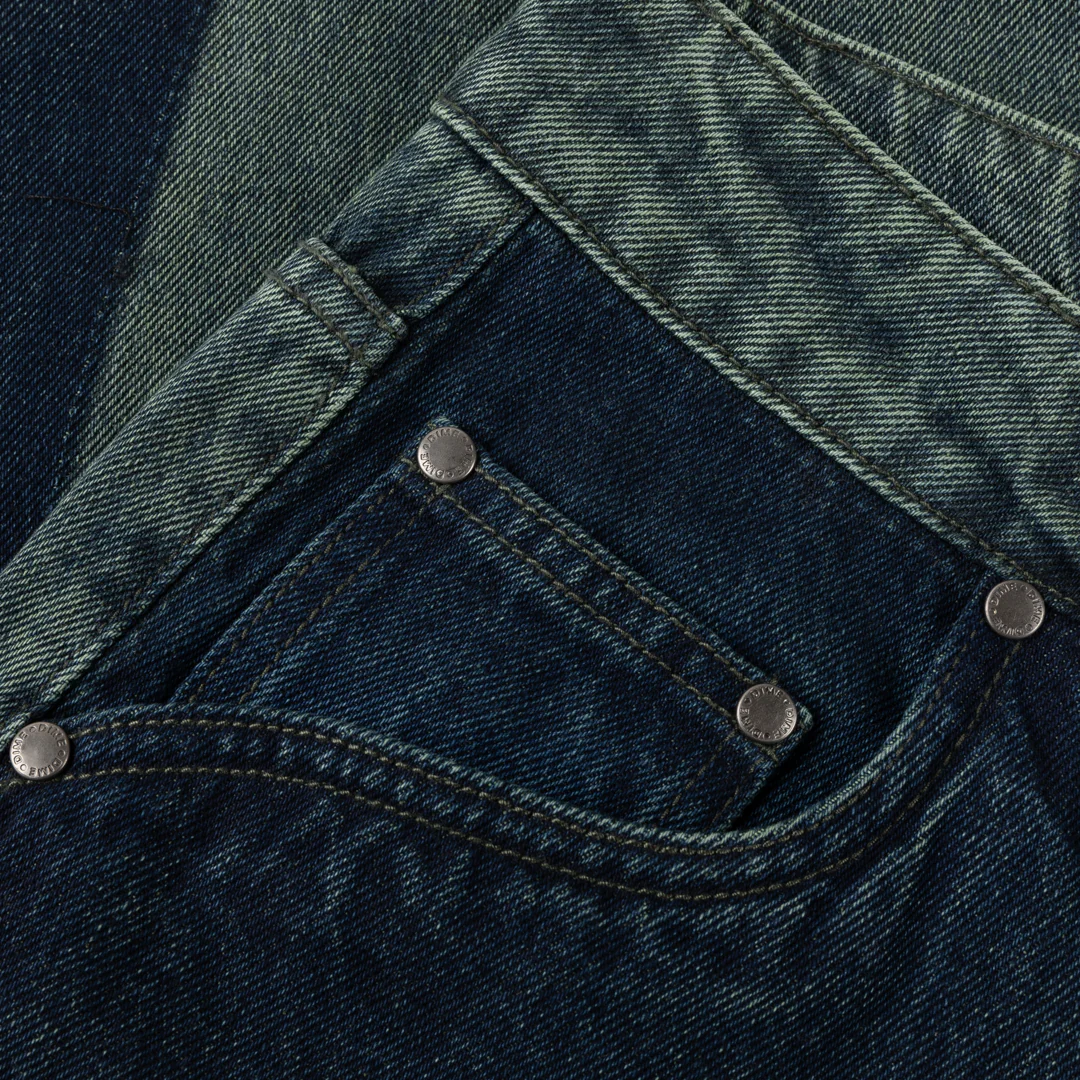 Dime Baggy Denim Pants - Distressed Green - Image 2