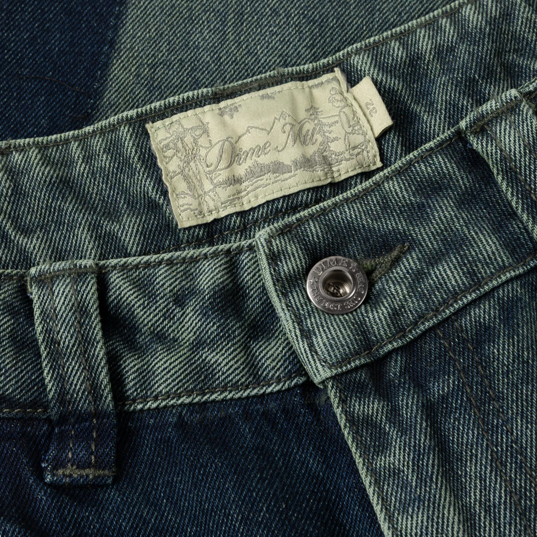 Dime Baggy Denim Pants - Distressed Green - Image 3