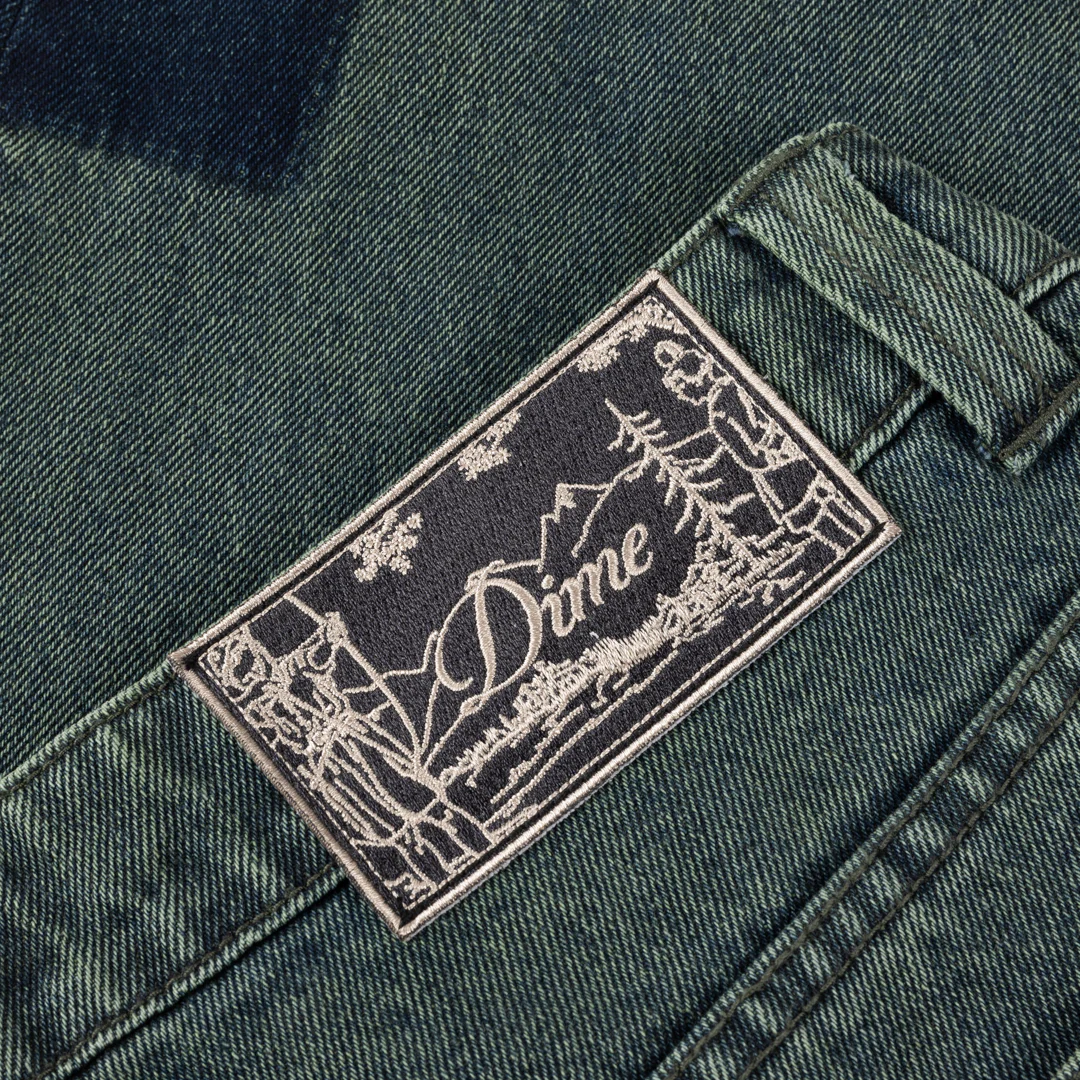 Dime Baggy Denim Pants - Distressed Green - Image 4