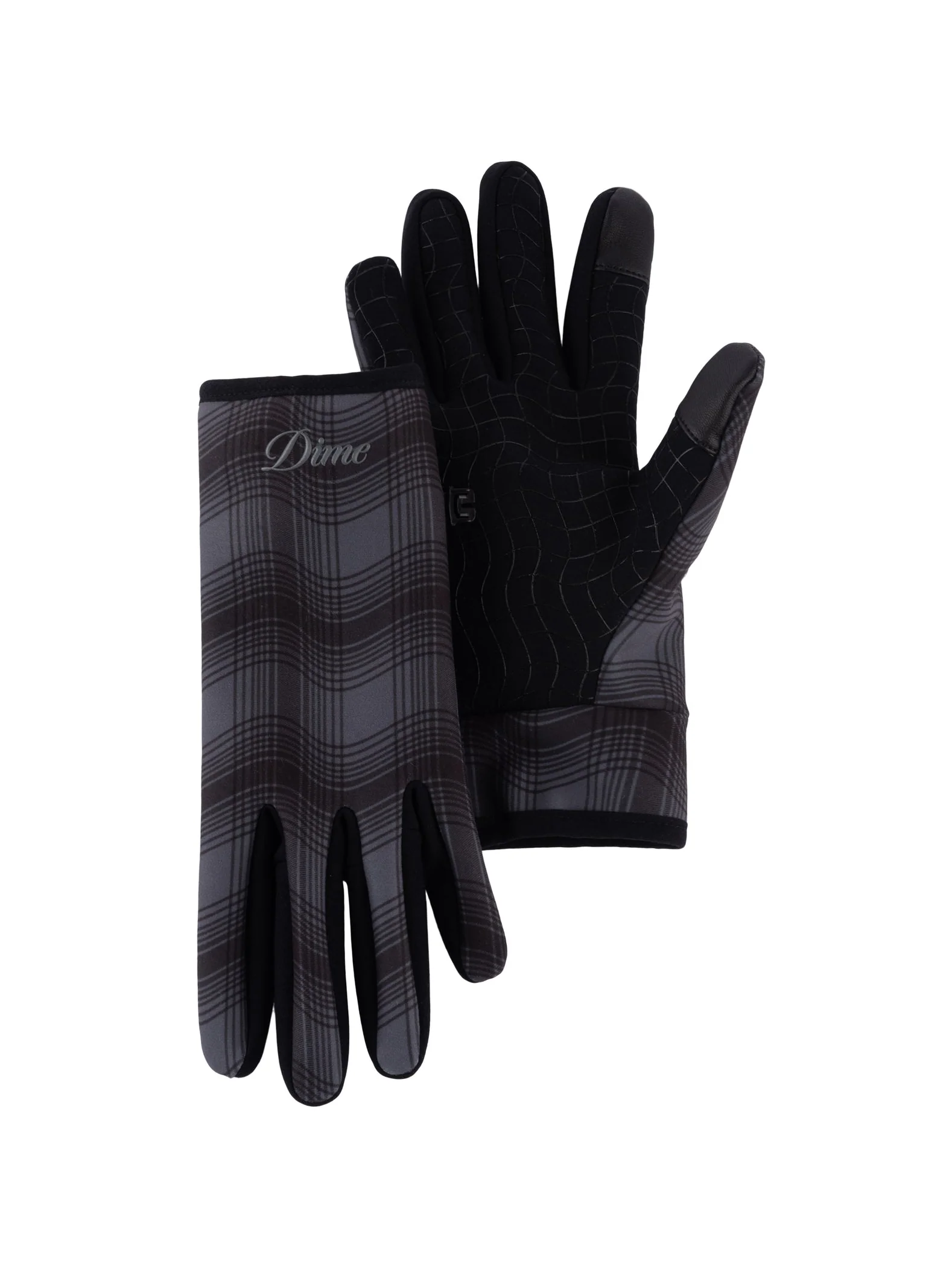 Dime City Plaid Gloves - Charcoal