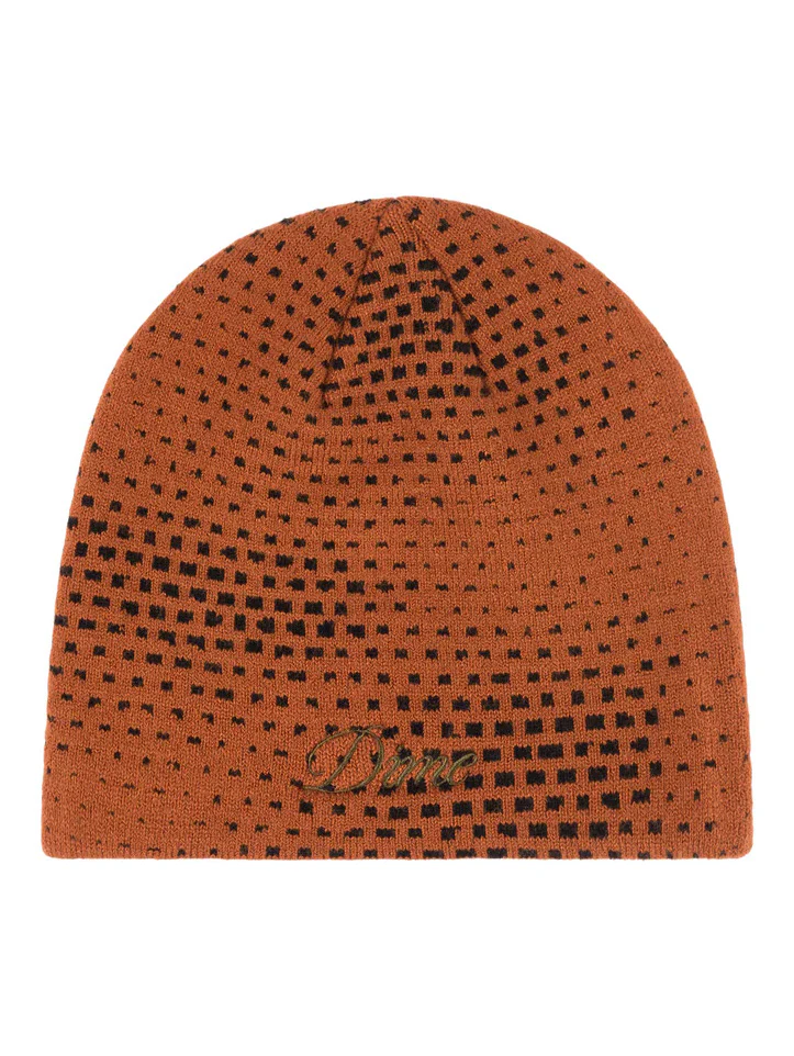 Dime Pixel Skully Beanie - Copper