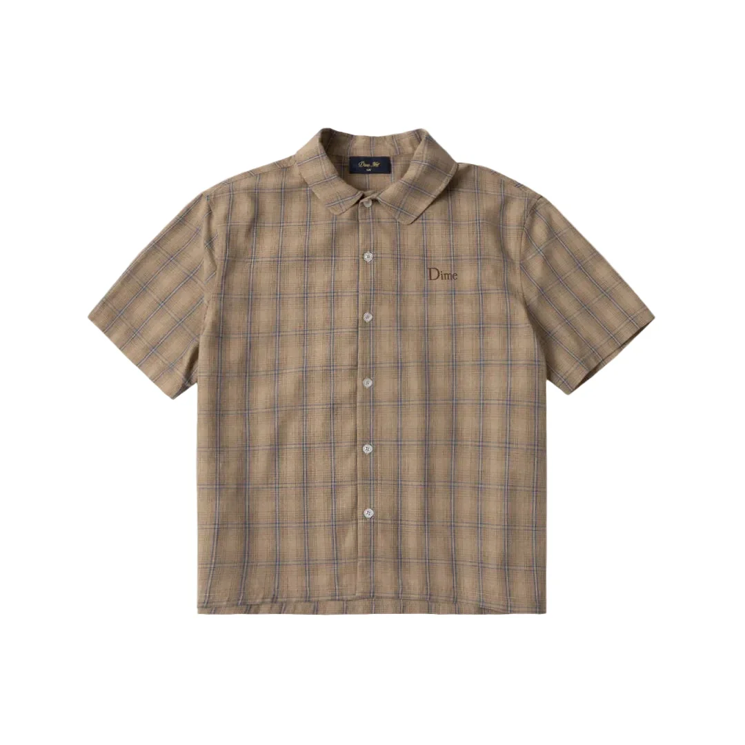 Dime Plaid Button Up Shirt - Brown