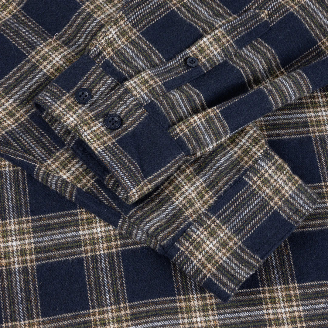 Dime Plaid Flannel Shirt - Navy - Image 3