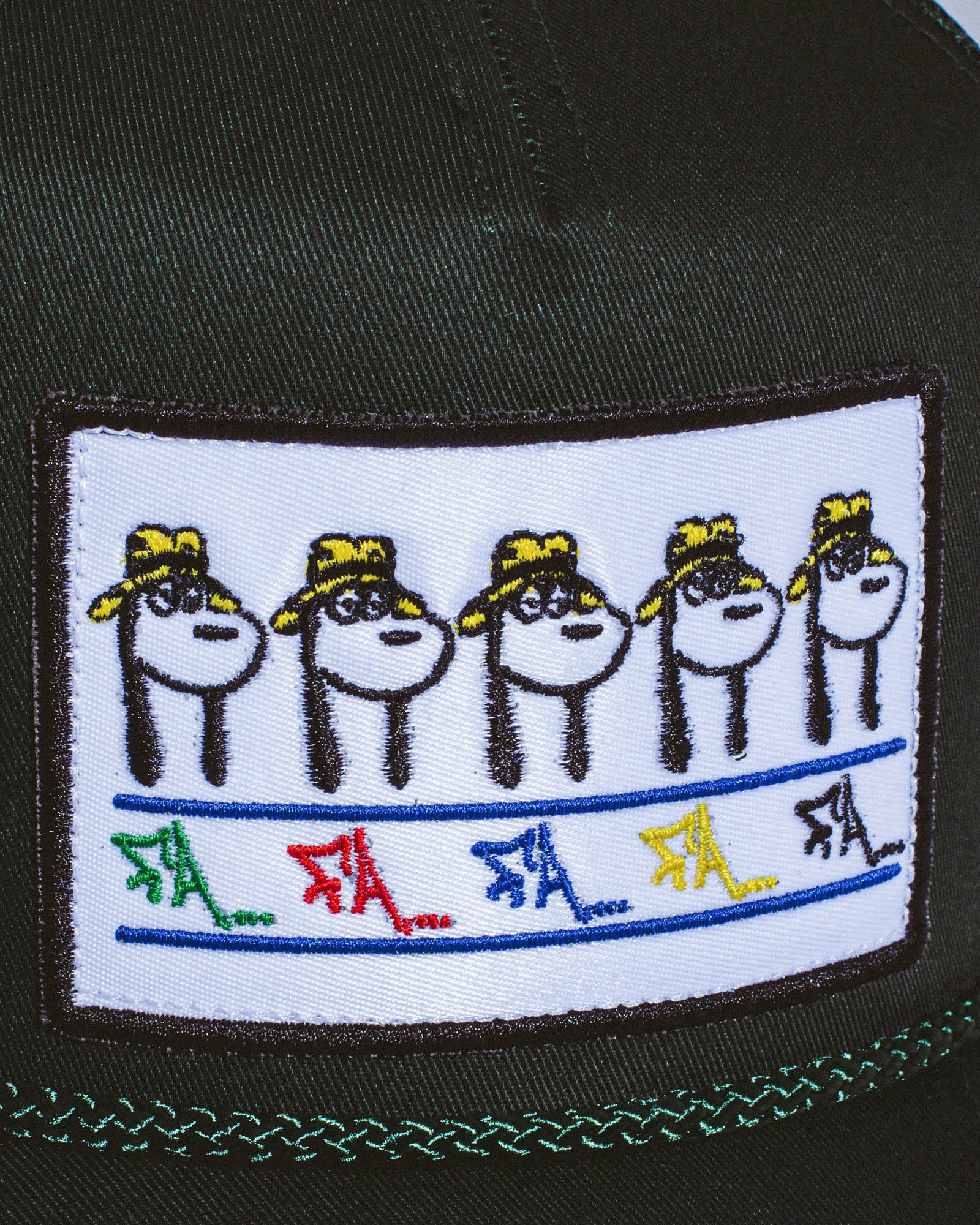 FA Spike Repeat Embroidered 5 Panel - Black - Image 2