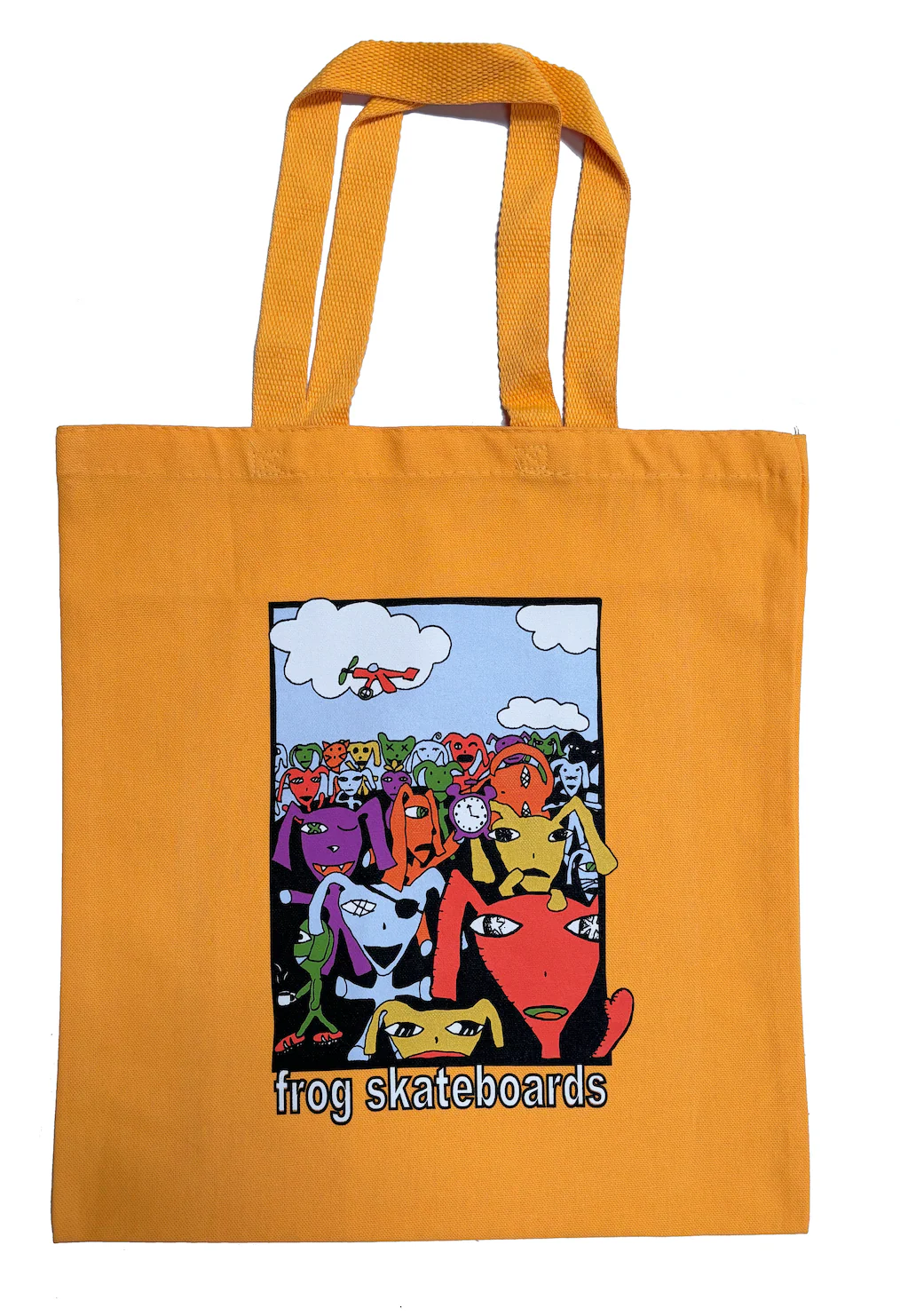 Frog Party Monster Tote Bag - Yellow