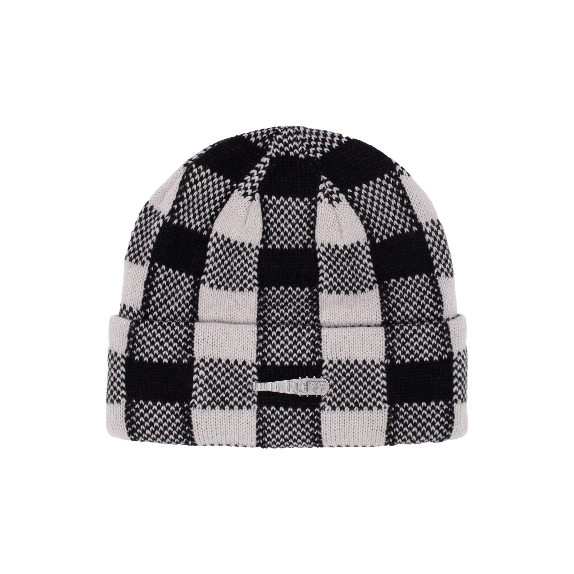 Hockey Plaid Beanie - Grey