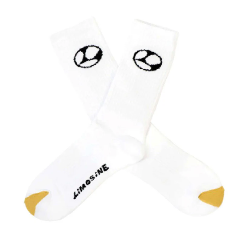 Limosine Gold Toe Socks - White