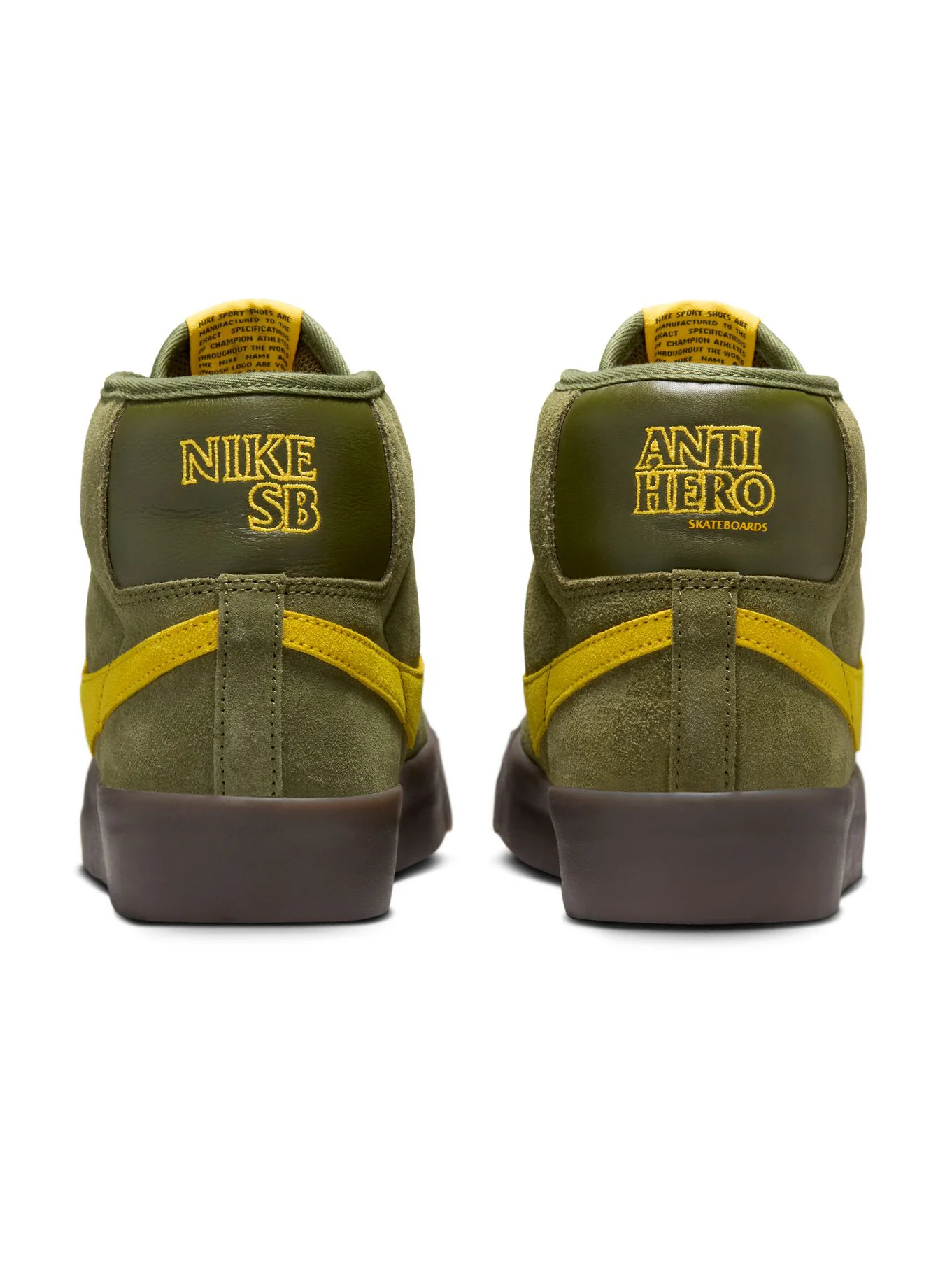 Nike SB Blazer Mid GT x Anti Hero - Rough Green / Amarillo - Image 4