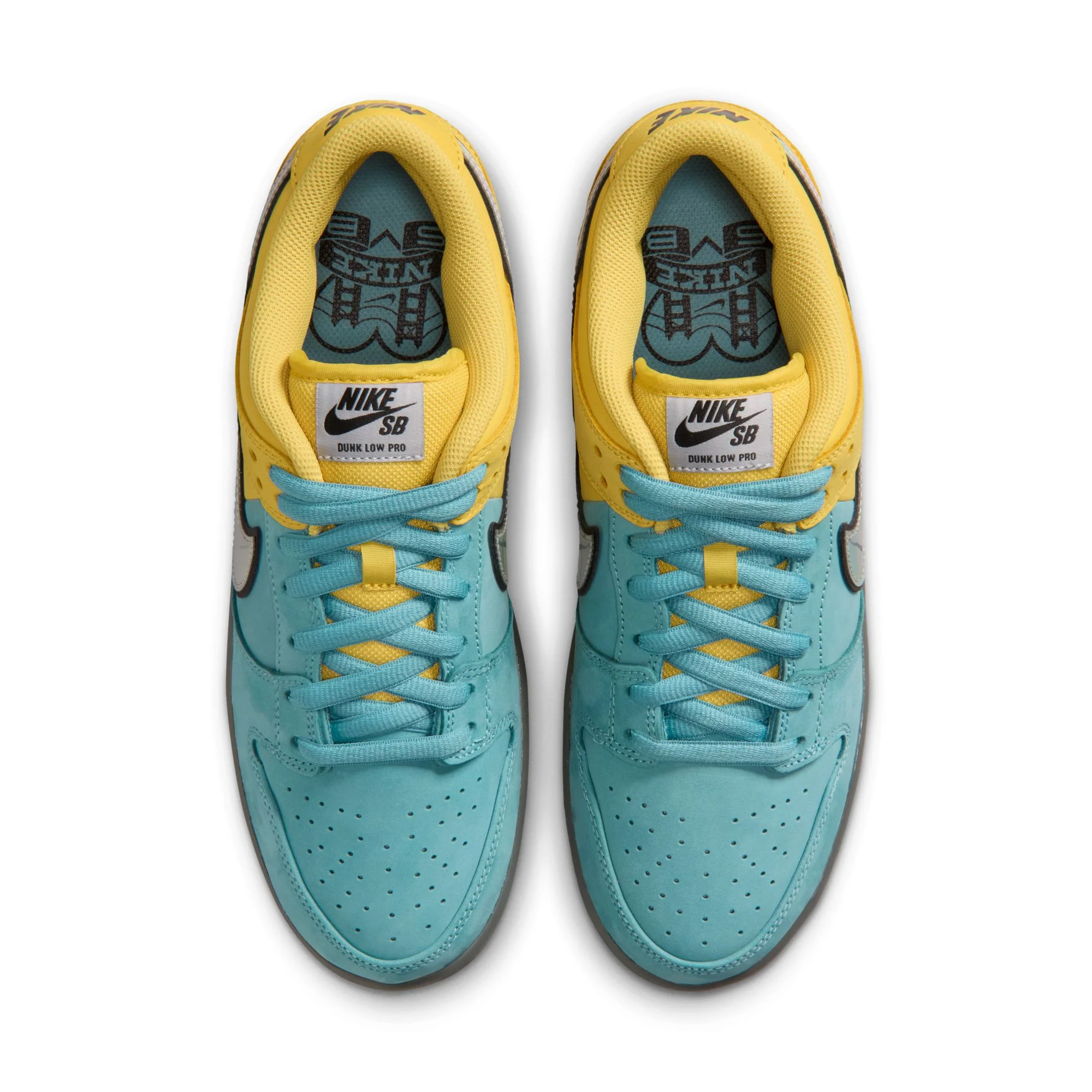 Nike SB Dunk Low Pro "Muni Fast Pass" - Lightening / Wolf Grey-Denim Turq - Image 3