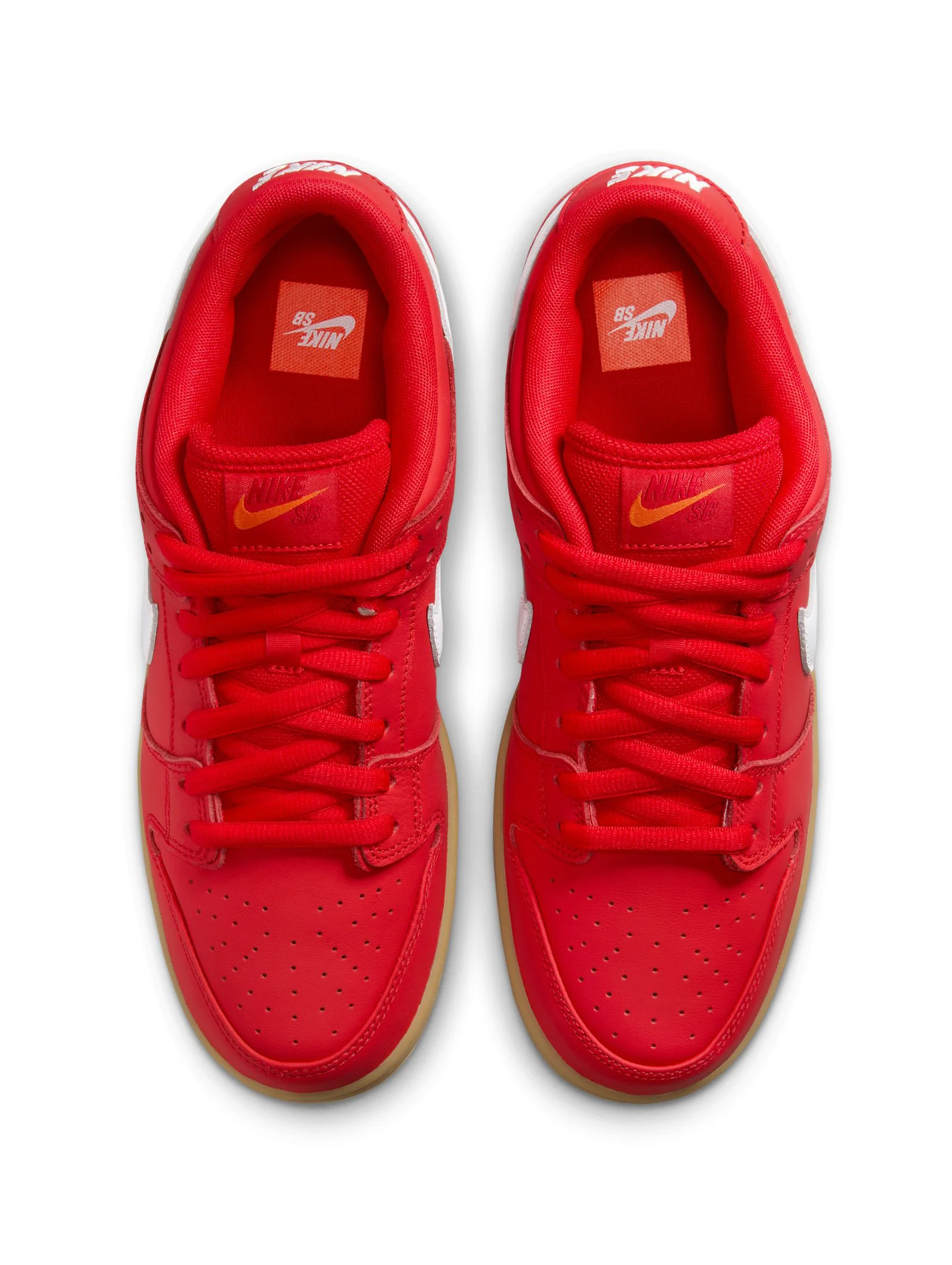 NIke Sb Dunk Low Pro Orange Label - University Red / White / Gum - Image 3
