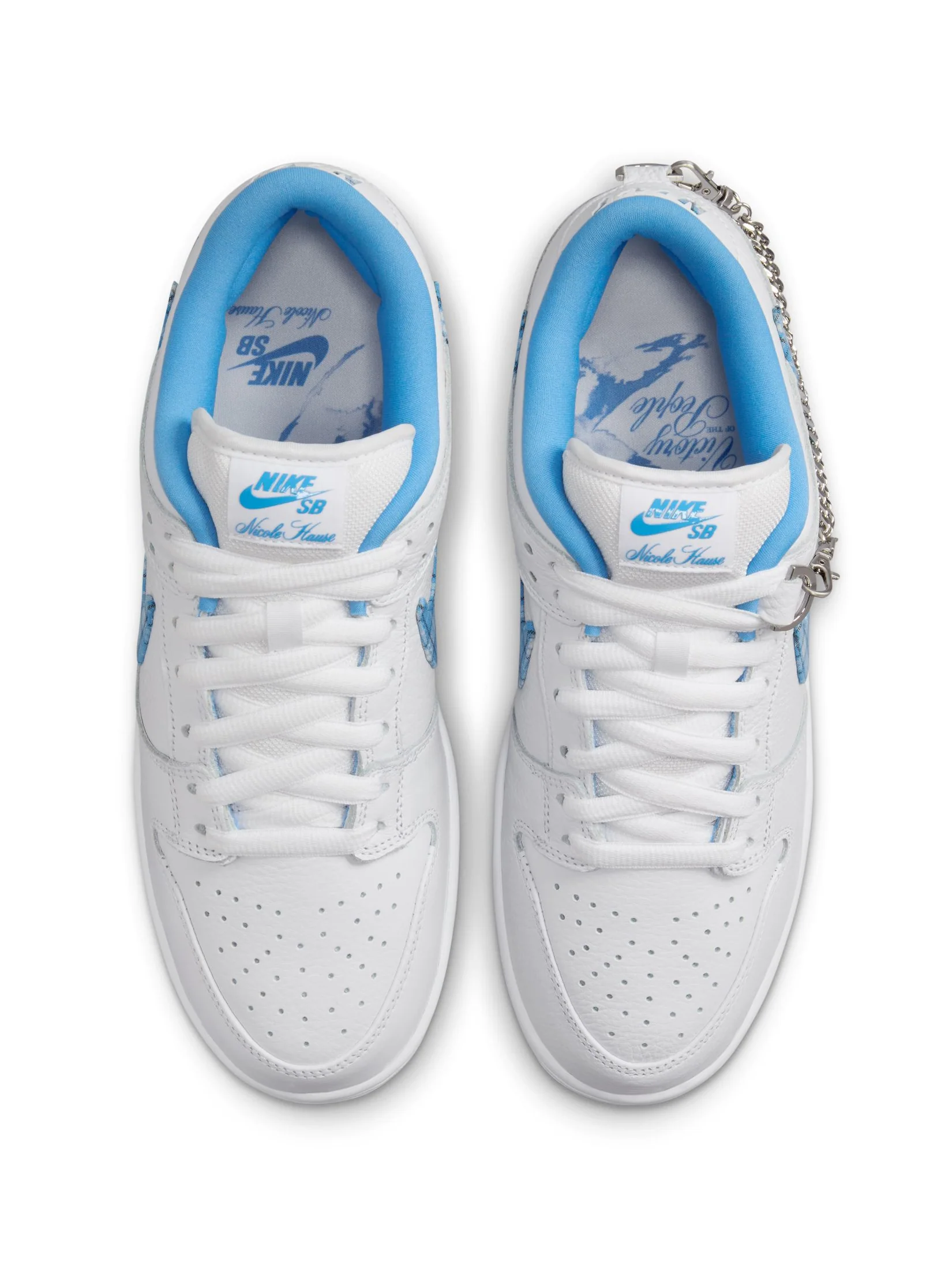 Nike SB Dunk Low Pro - White / University Blue (Nicole Hause) - Image 4