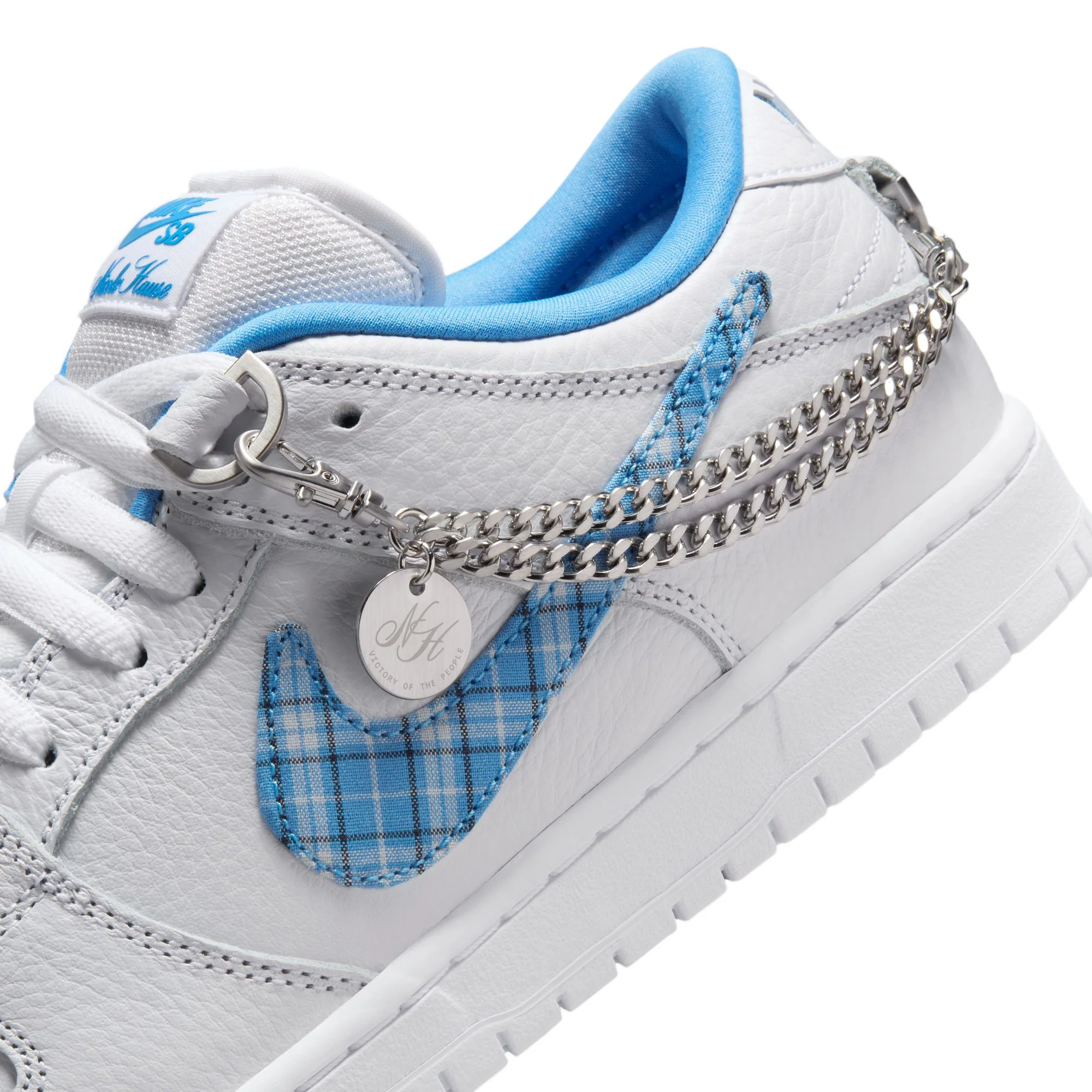 Nike SB Dunk Low Pro - White / University Blue (Nicole Hause) - Image 8