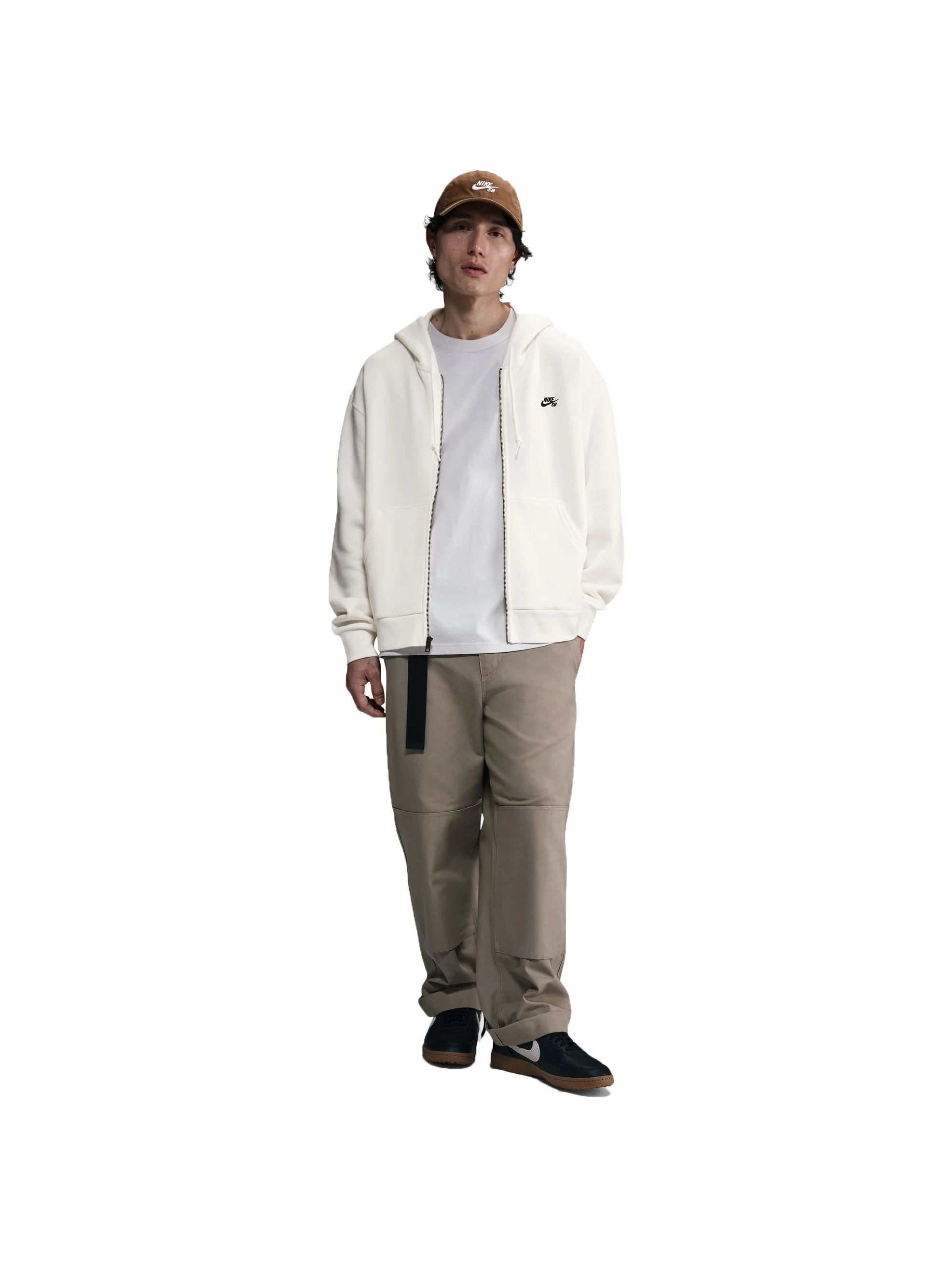 Nike SB Essential Zip Hood - White / Black - Image 3