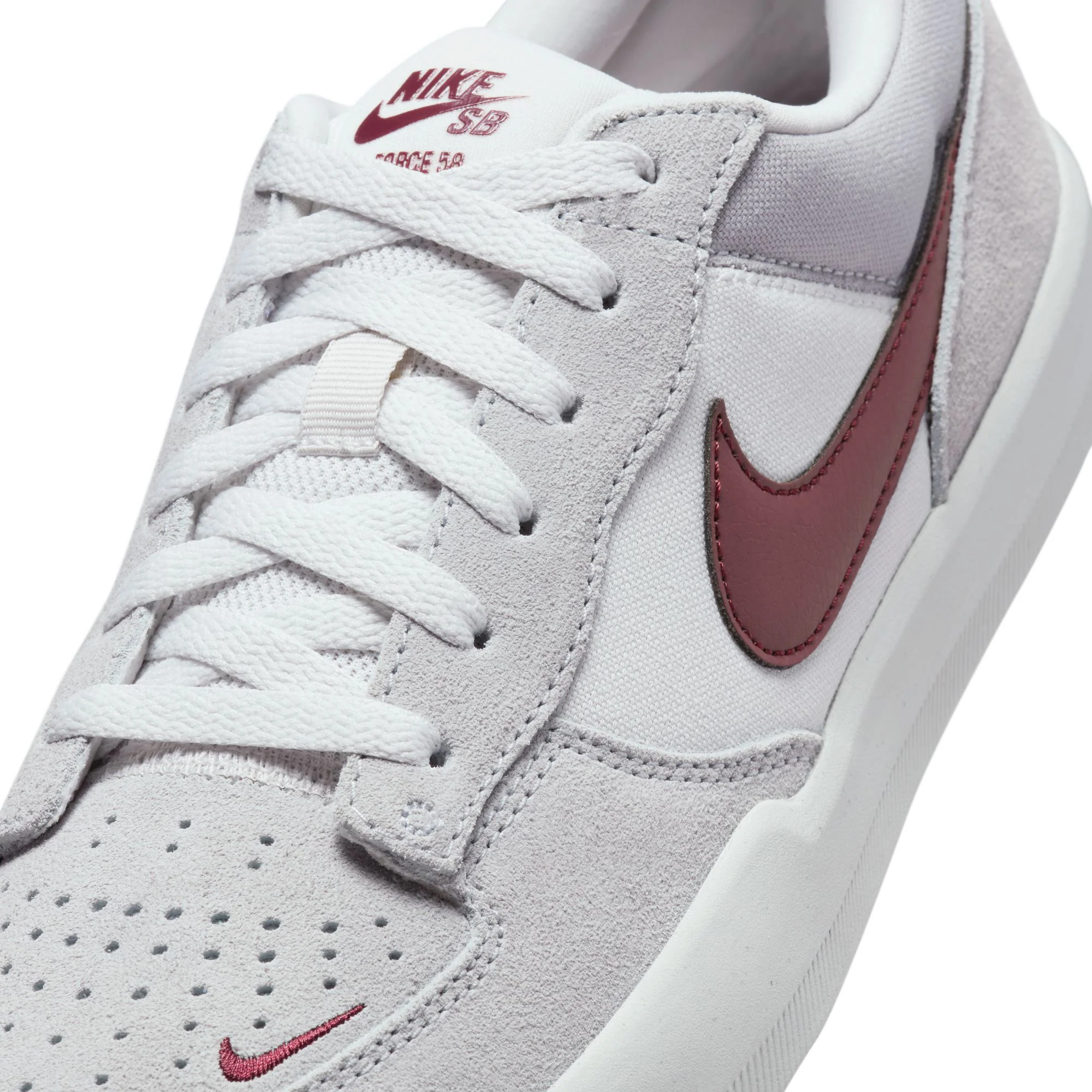 Nike Sb Force 58 - Platinum Tint / Dark Team Red - Image 6