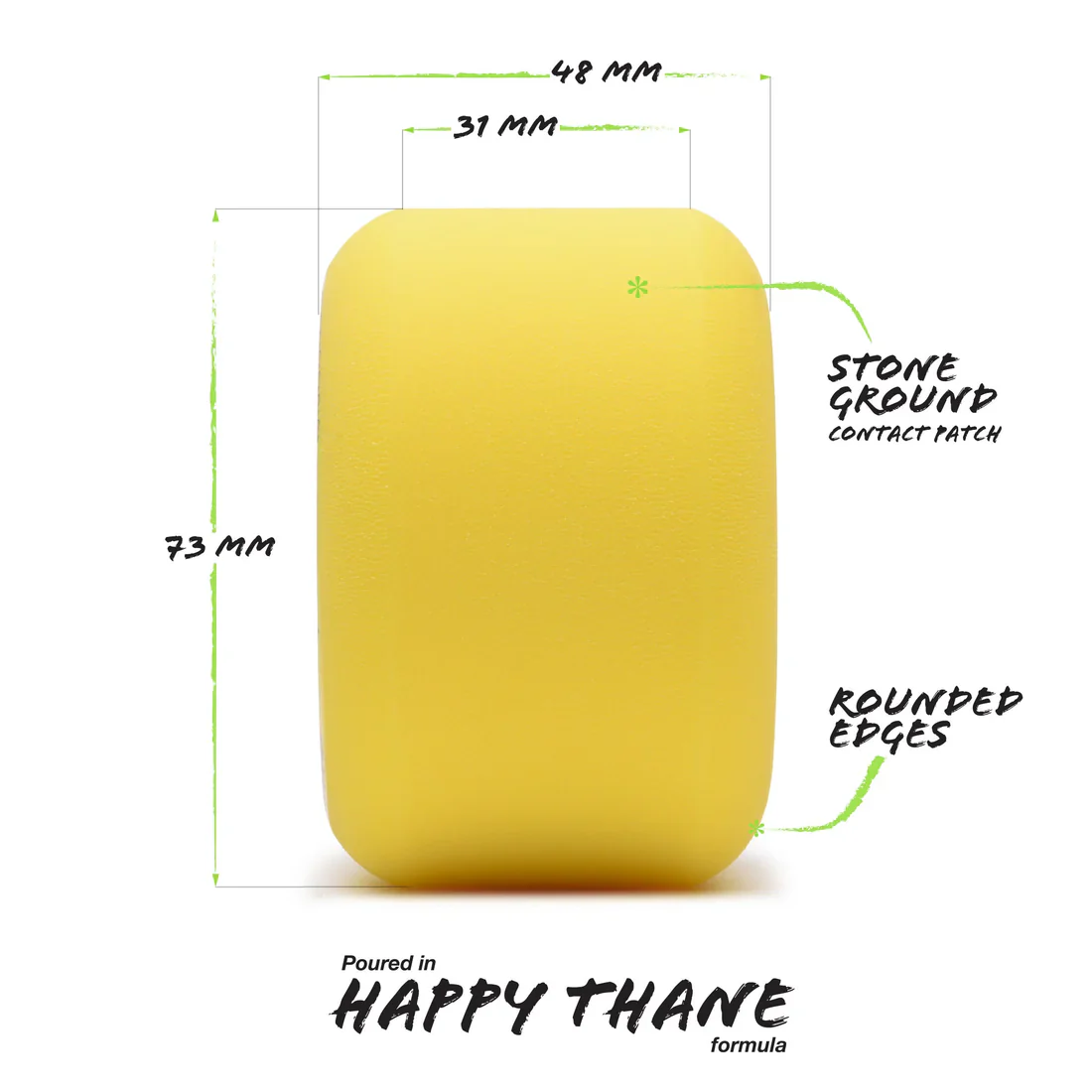 Orangatang Beefcake 86a Yellow - 73mm - Image 3