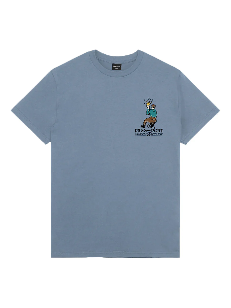 Pass Port Wine Em' Tee - Stonewash Blue