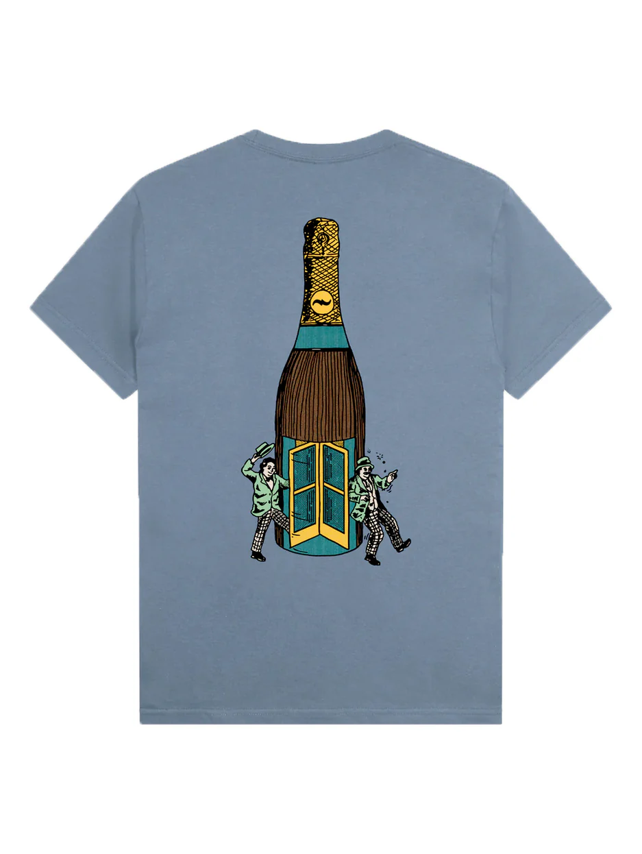 Pass Port Wine Em' Tee - Stonewash Blue - Image 2