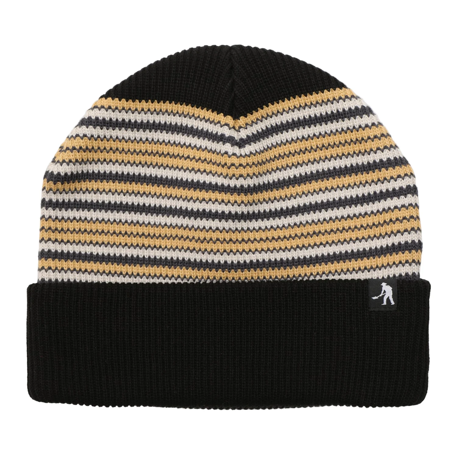 Passport Striped Organic Knit Beanie - Black