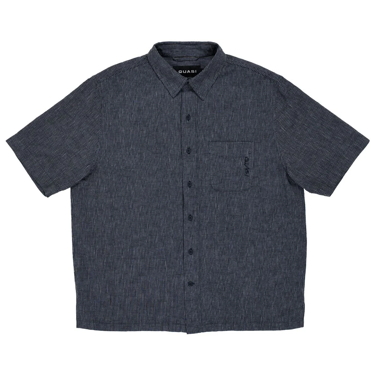 Quasi Kalvin Short Sleeve Button Up Shirt - Navy