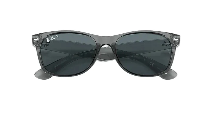 Ray-Ban New Wayfarer - Transparent Grey w/ Dark Blue Polar - Image 5