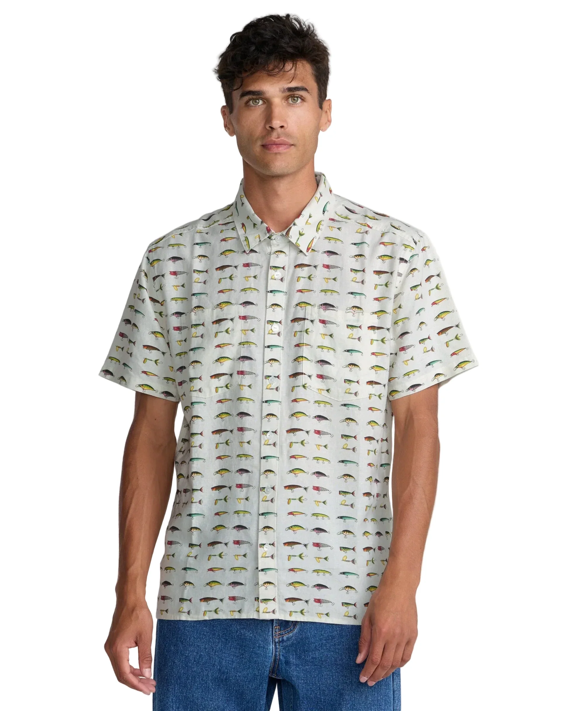 RVCA Tackle Shop SS Shirt - Wheat - Image 3