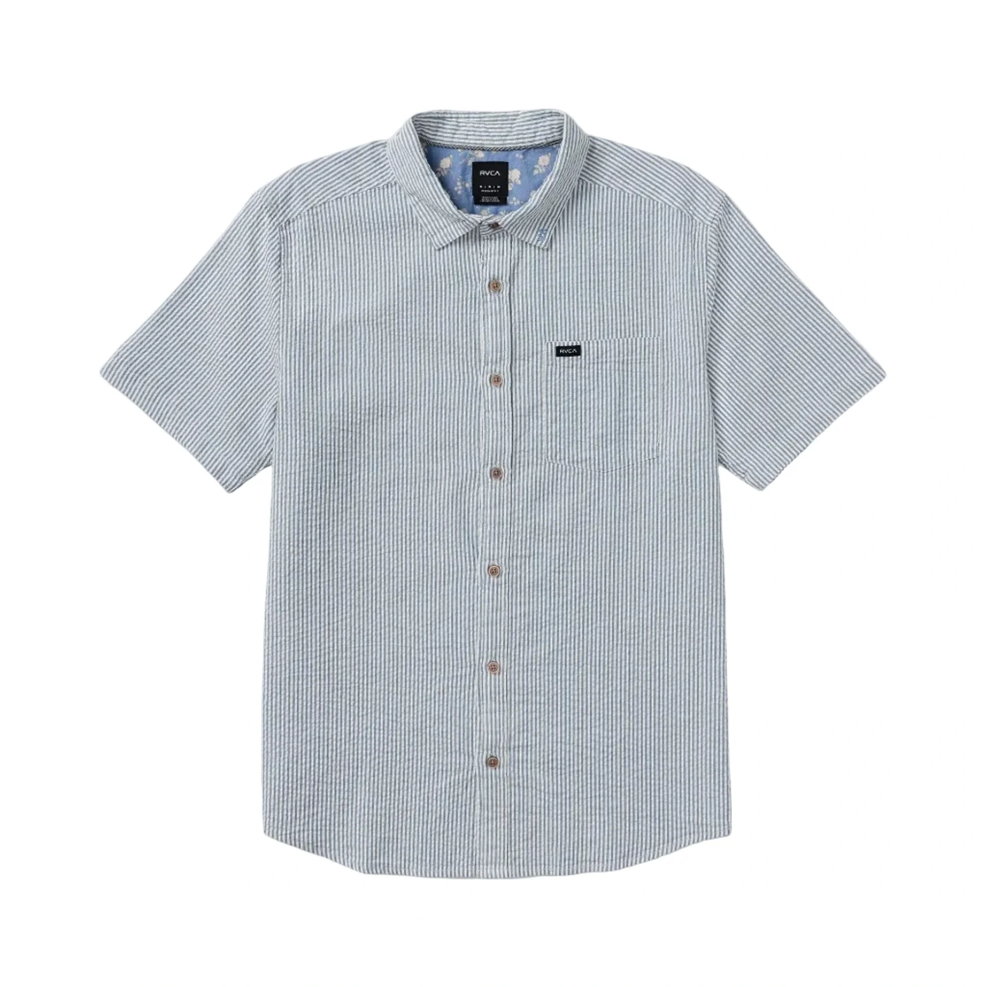 RVCA That'll Do Seersucker SS Shirt - Vintage Navy