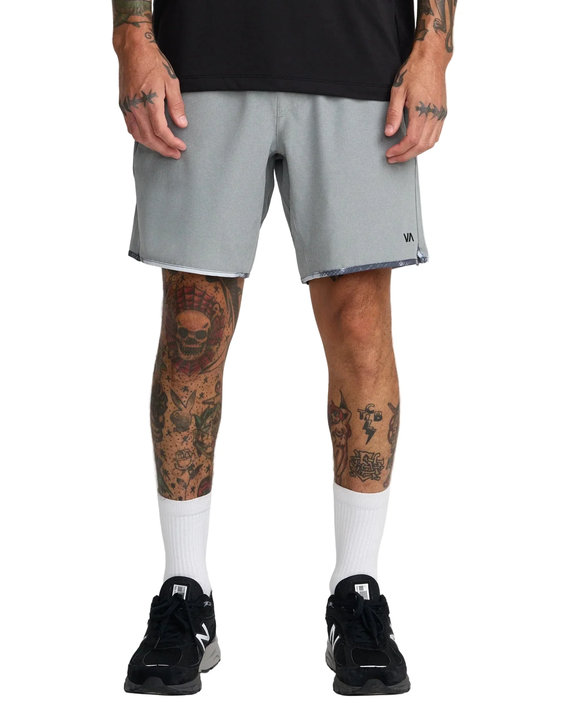 RVCA Yogger Stretch Contrast Shorts - Heather Grey - Image 3