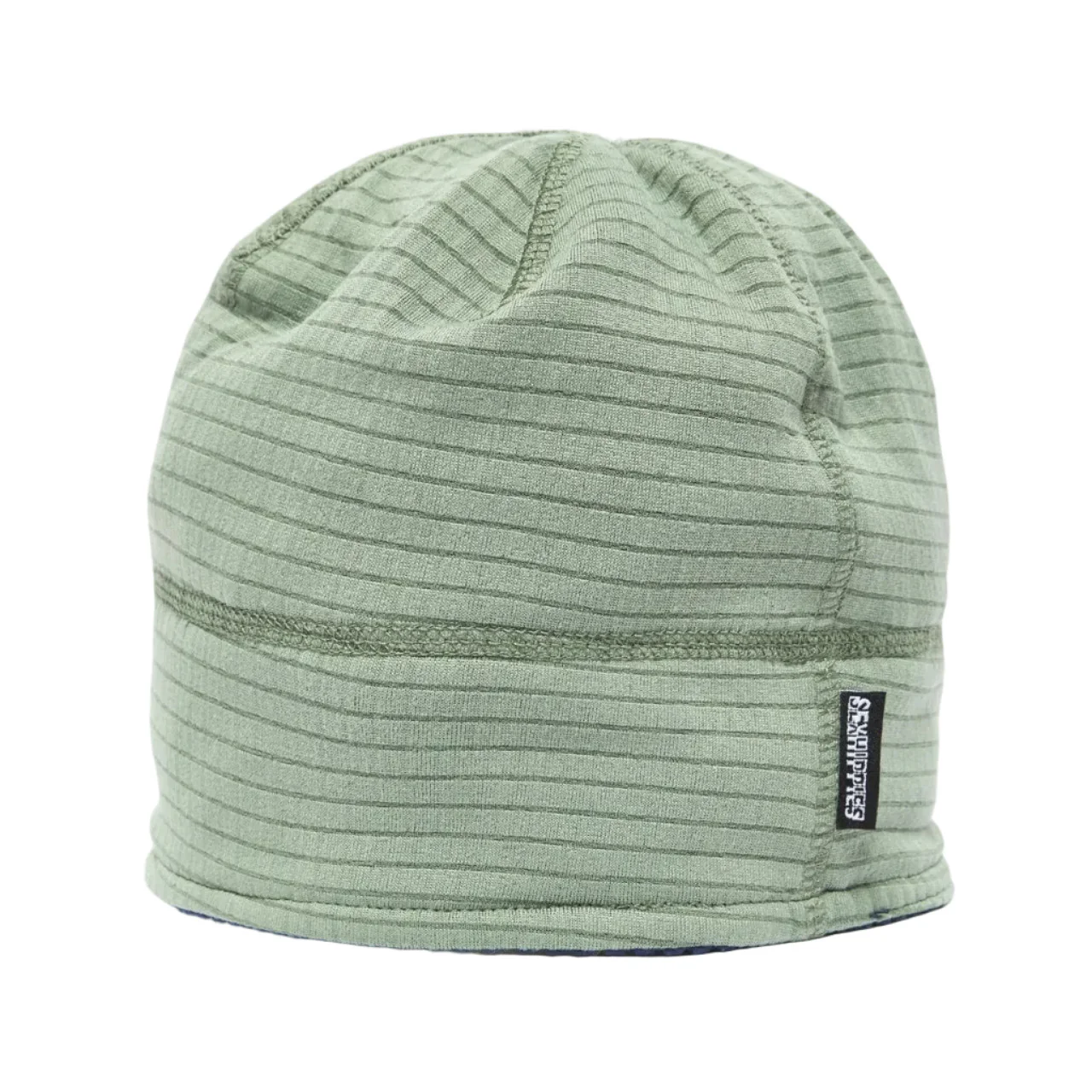 Sexhippies Reversible Grid Fleece Beanie - Navy / Sage - Image 2