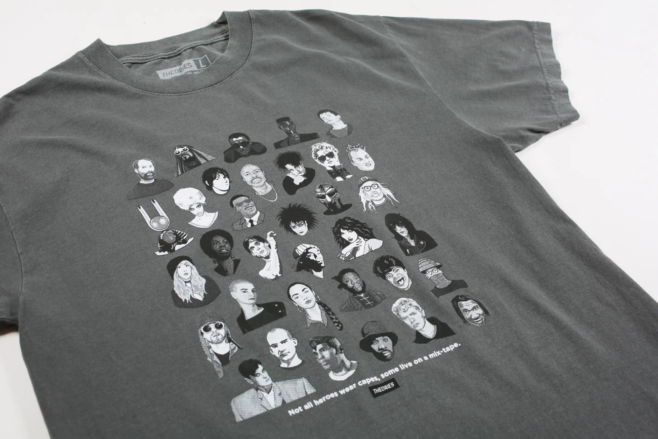 Theories Mixtape Garment Dyed Tee - Faded Black - Image 3