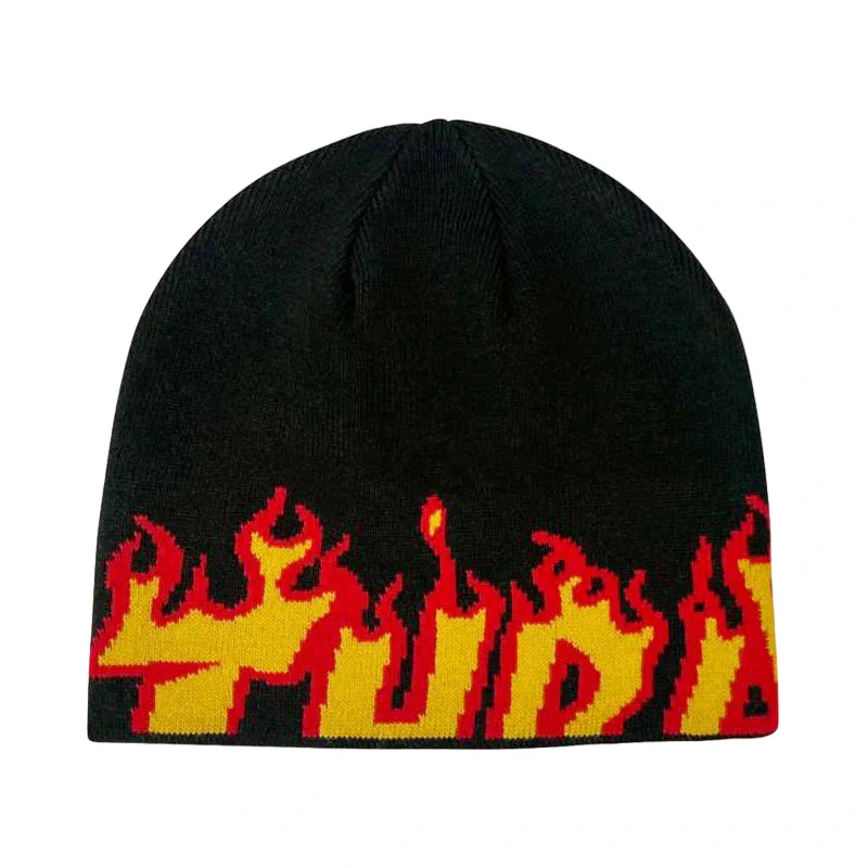 Thrasher Flame Skully Beanie - Black