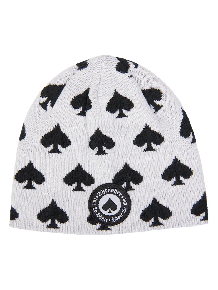 Thrasher Oath Skully Beanie - White