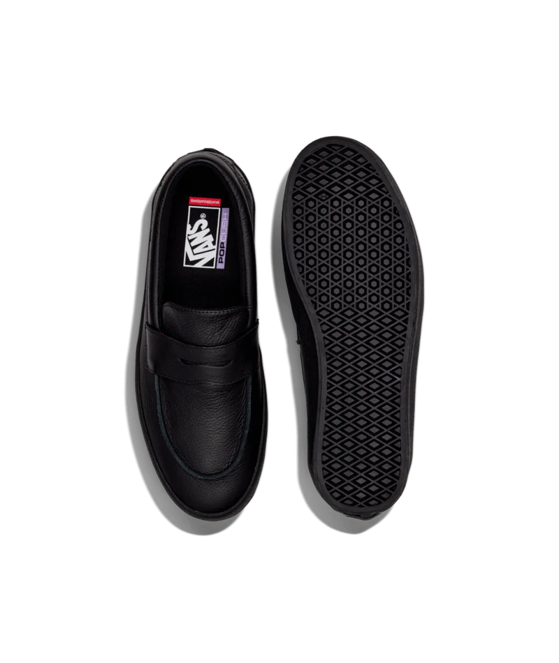 Vans Skate Loafer - Black Leather - Image 3
